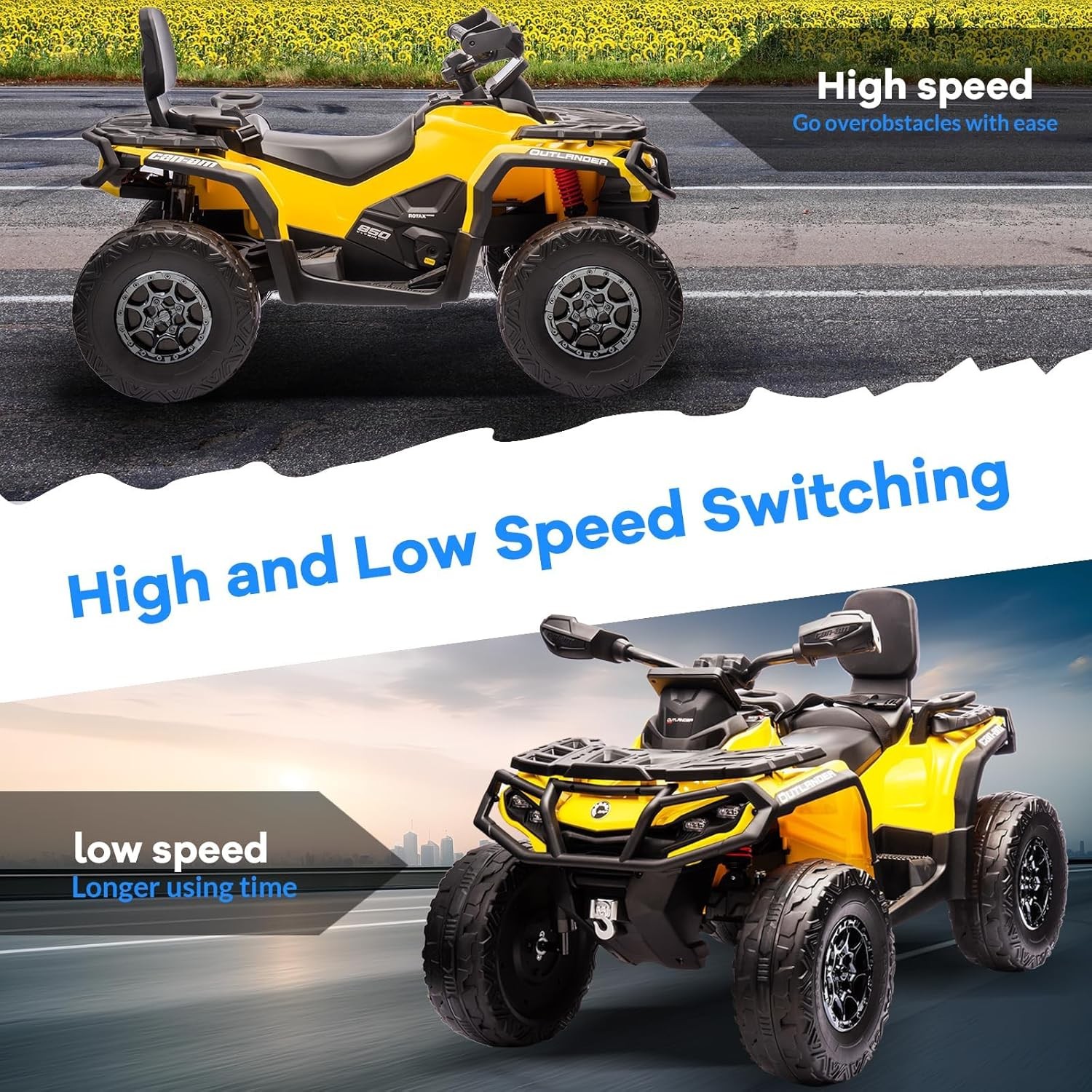 24V 800W Kids ATV, 110LBS Load, 5MPH, Off-Road W/ Big Tires & LED Lights, 2 Seat
