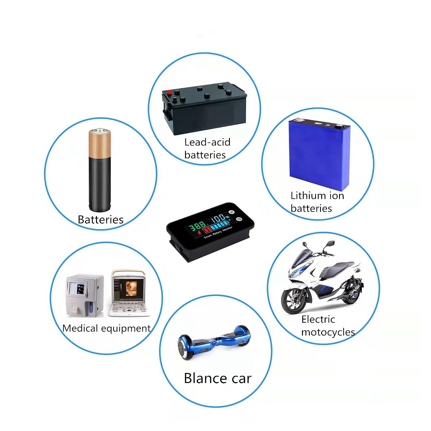Waterproof Battery Monitor12v 24v 36v 48v 60v 72v,Car Motorcycle Golf cart Ba…