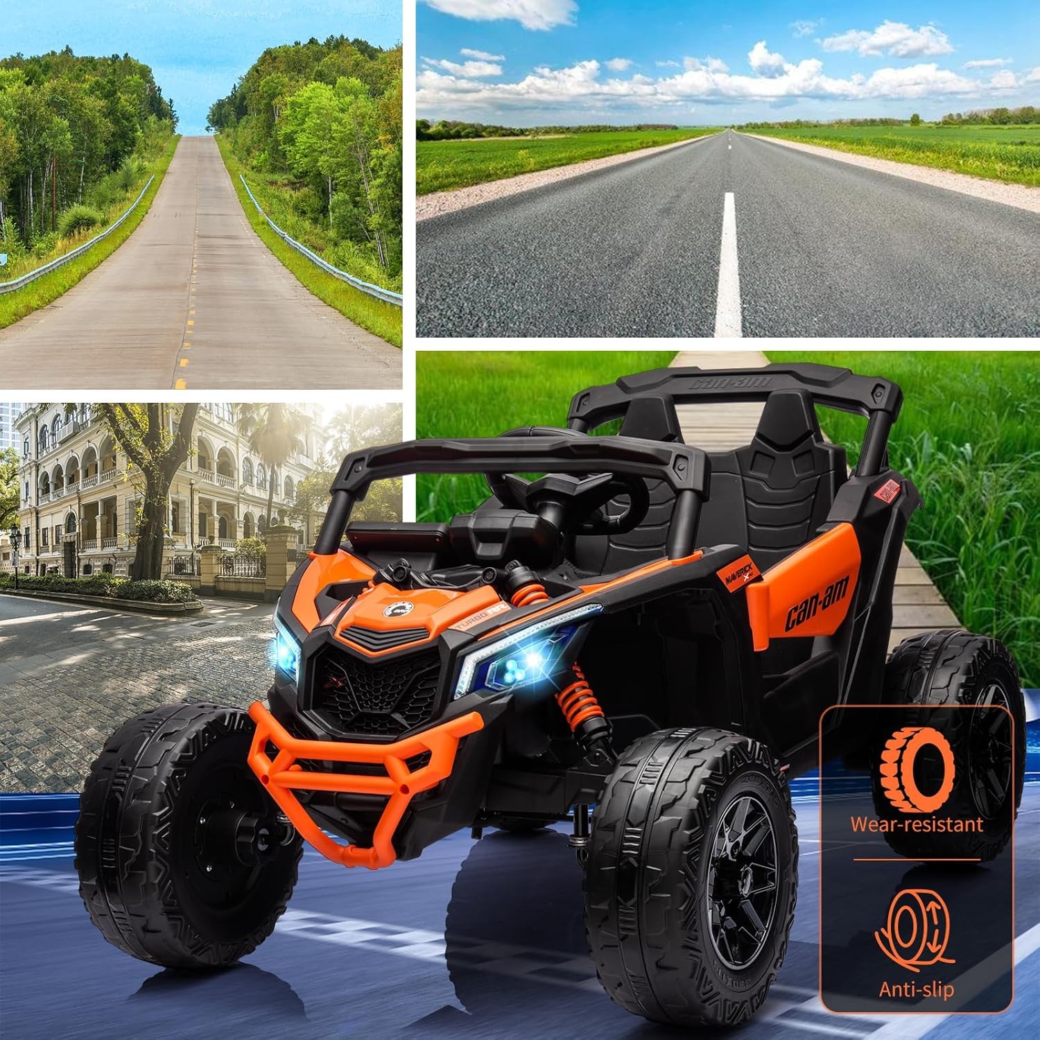 12V Ride on UTV Car,Licensed Can-Am Electric Kids Ride On Truck w/Remote Control