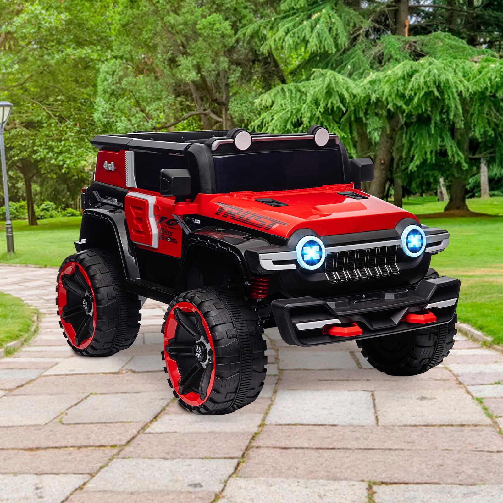 2 Seater Kids Ride On Truck with Remote Control 25W Dual Motor Metal Suspension
