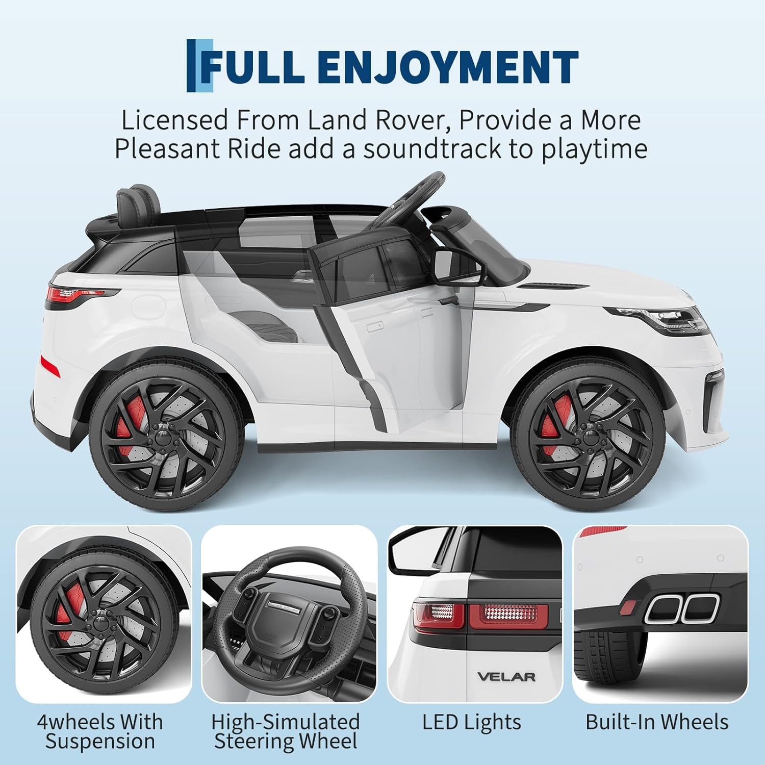 12V Kids Ride On Car Electric Ride On Toys w/ Parent Remote Light Mp3 Player