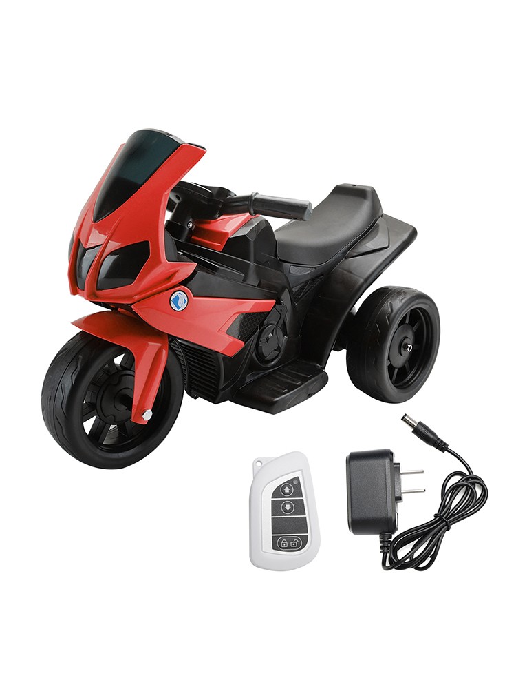 3Wheel 6V Kid Ride On Motorcycle Electric Toy W/ Remote Control LED Light Red