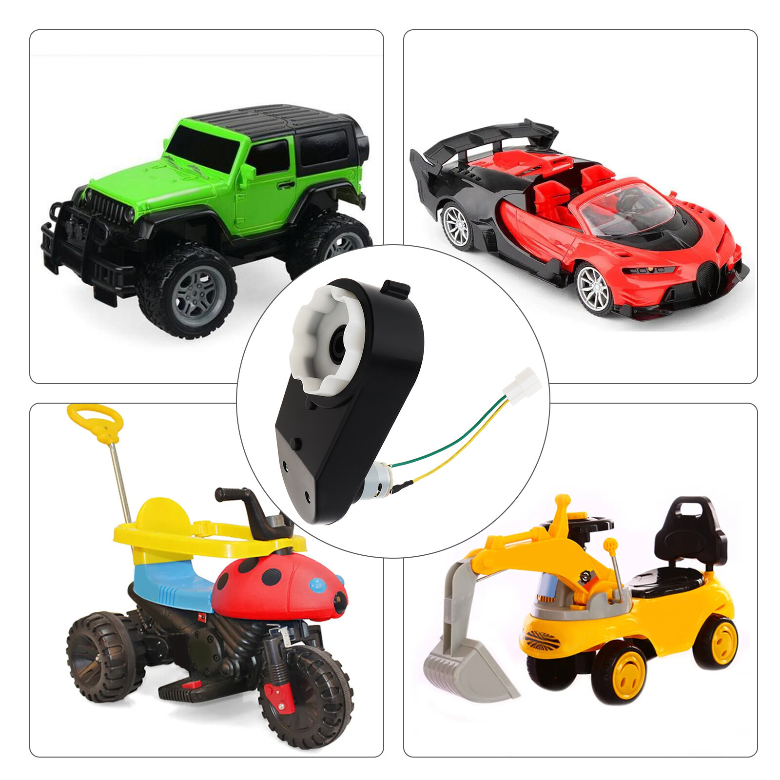 12V RS390 Children Ride On Car Motor 1.0CM Axle Children Electric Car Gearboxes