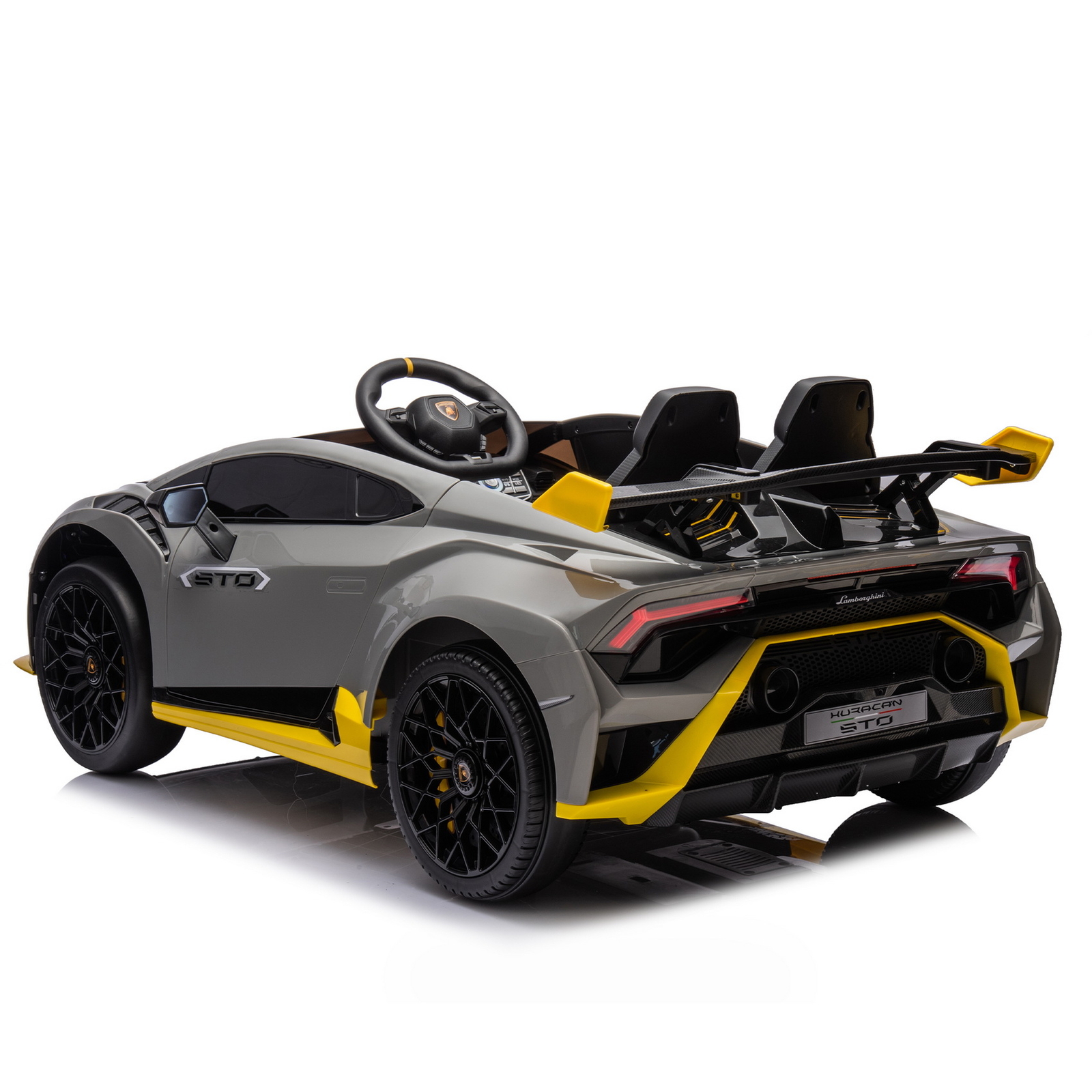 24V Licensed Lamborghini Huracan STO Ride On Super Car 360° Spin Drift LED Music