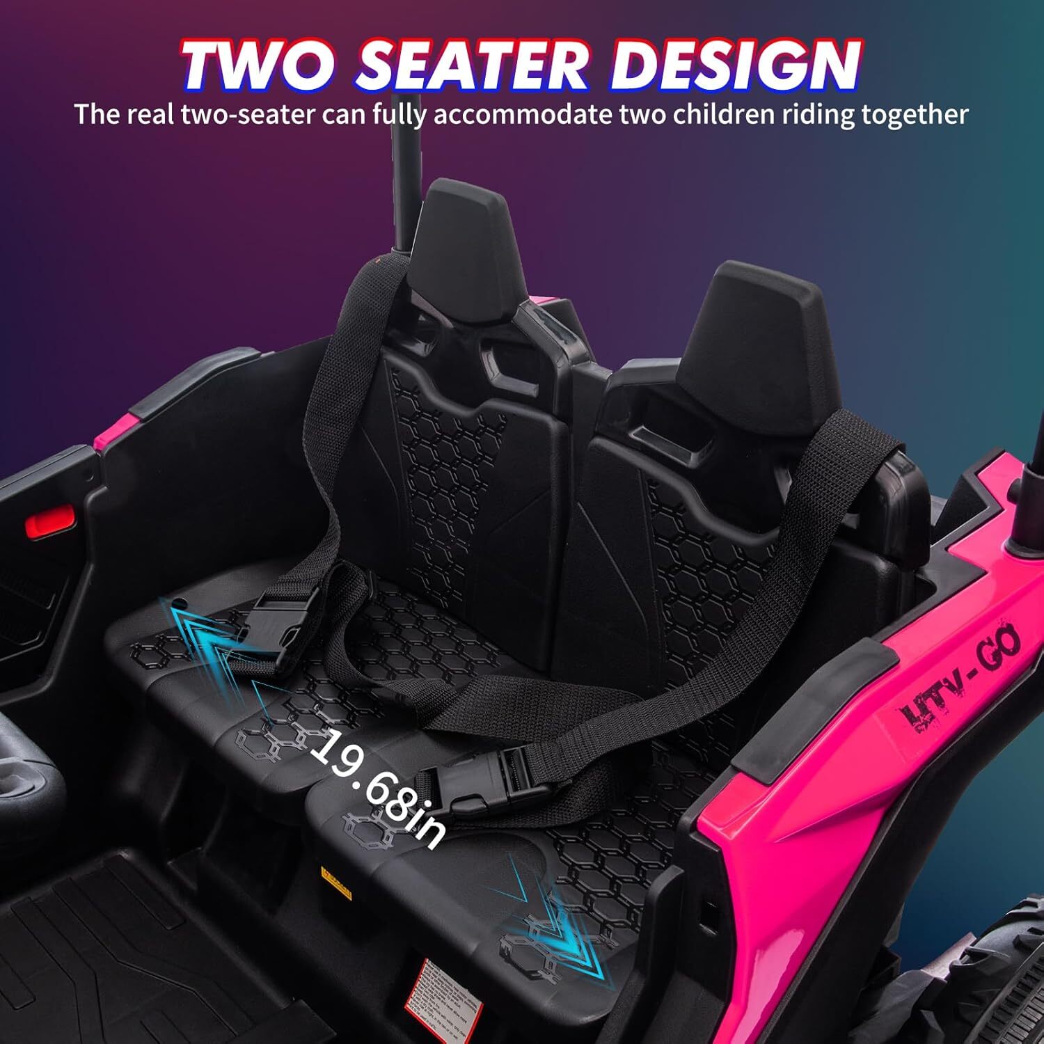 24V Ride On Utv, 2 Seater Electric Truck With Sun Shade, 4WD Electric Car Toy