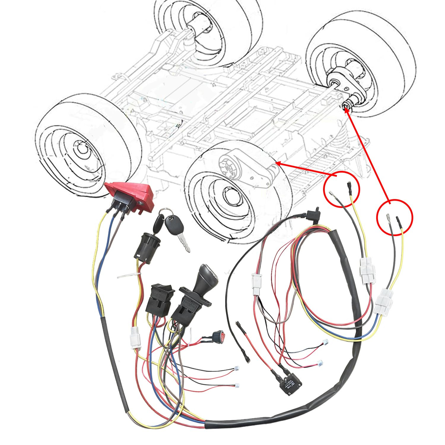 6V 12V 24V Ride On Toy Wire Harness Kit Power Wheels Conversion Upgrade Set