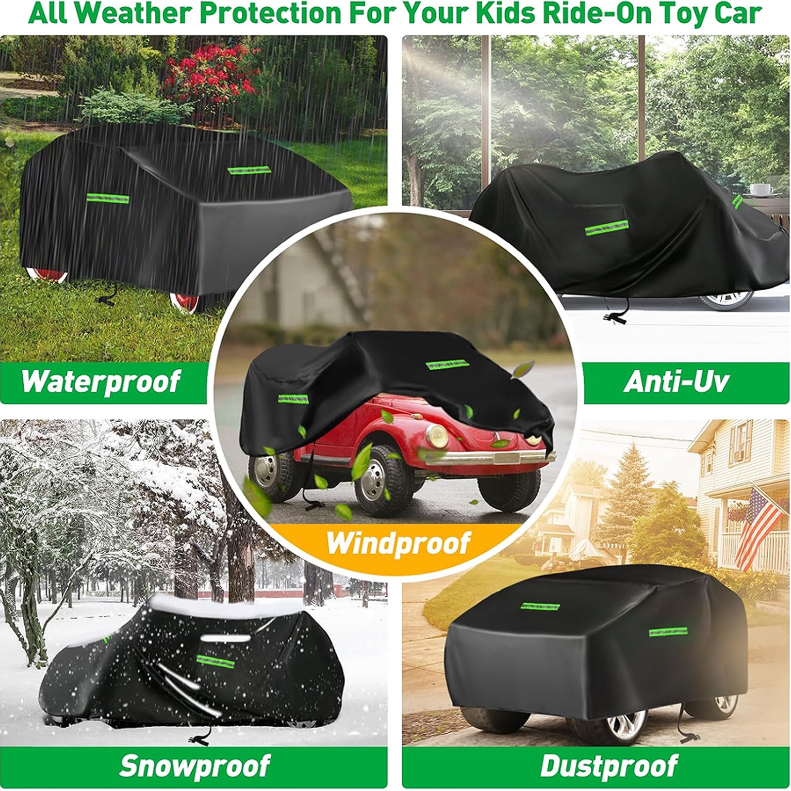 Kids Car Cover 420D Ride on Toy Covers for Kids Electric Vehicle 55*33*32inch