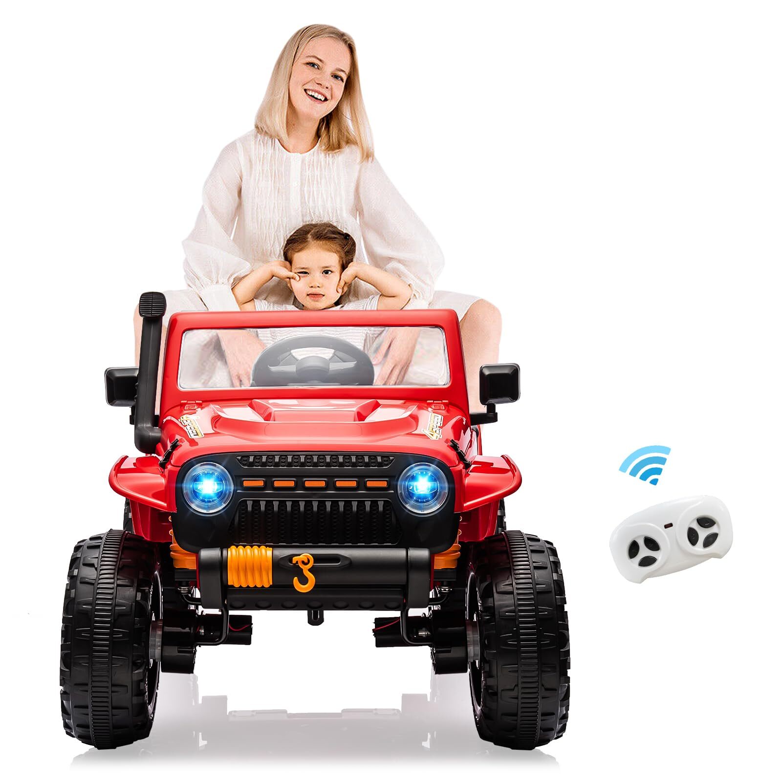 Electric Ride On Car, 2 Seater Battery Powered Truck With 4x35W Powerful Wheels