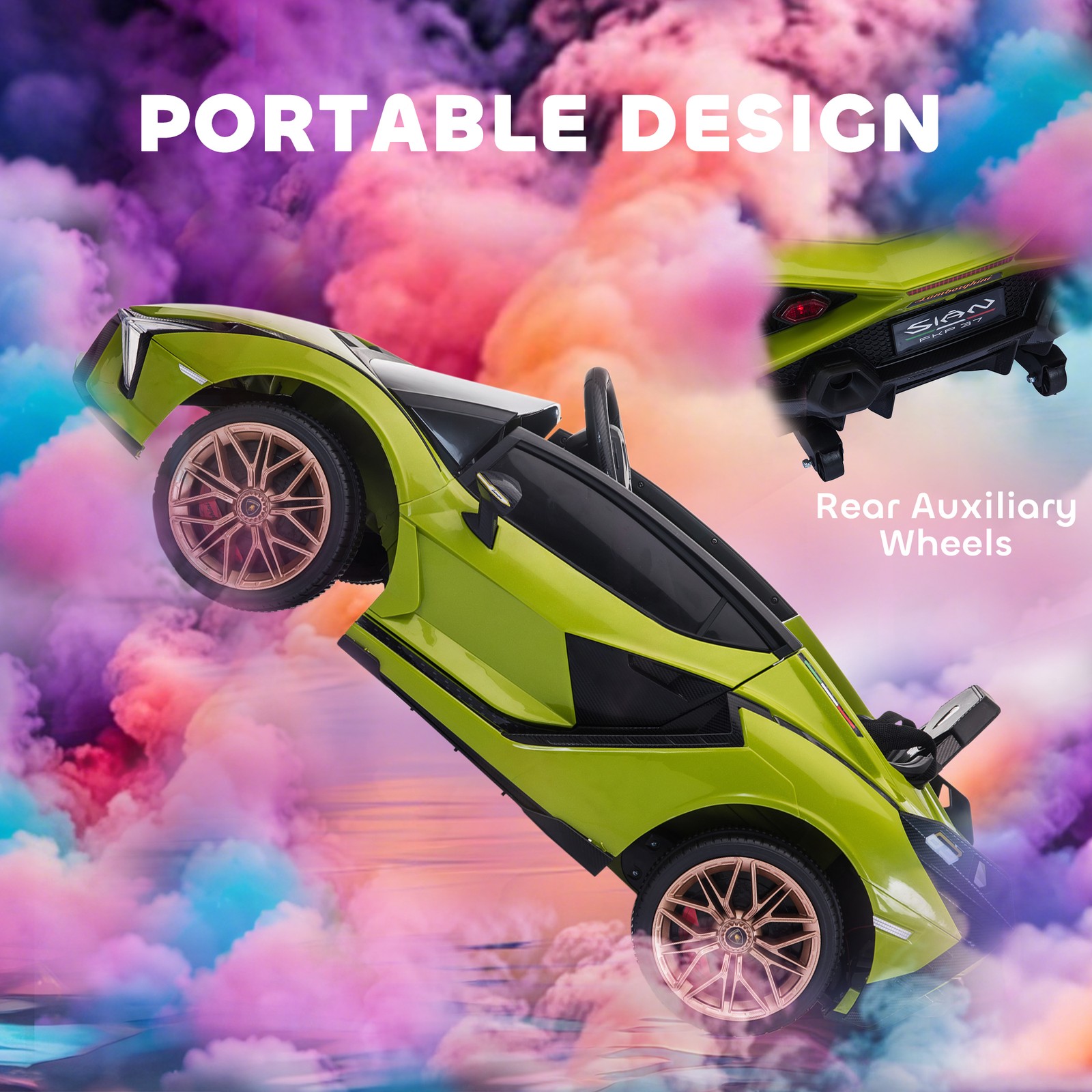 12V Lamborghini SIAN Licensed Electric Car for kids, Black