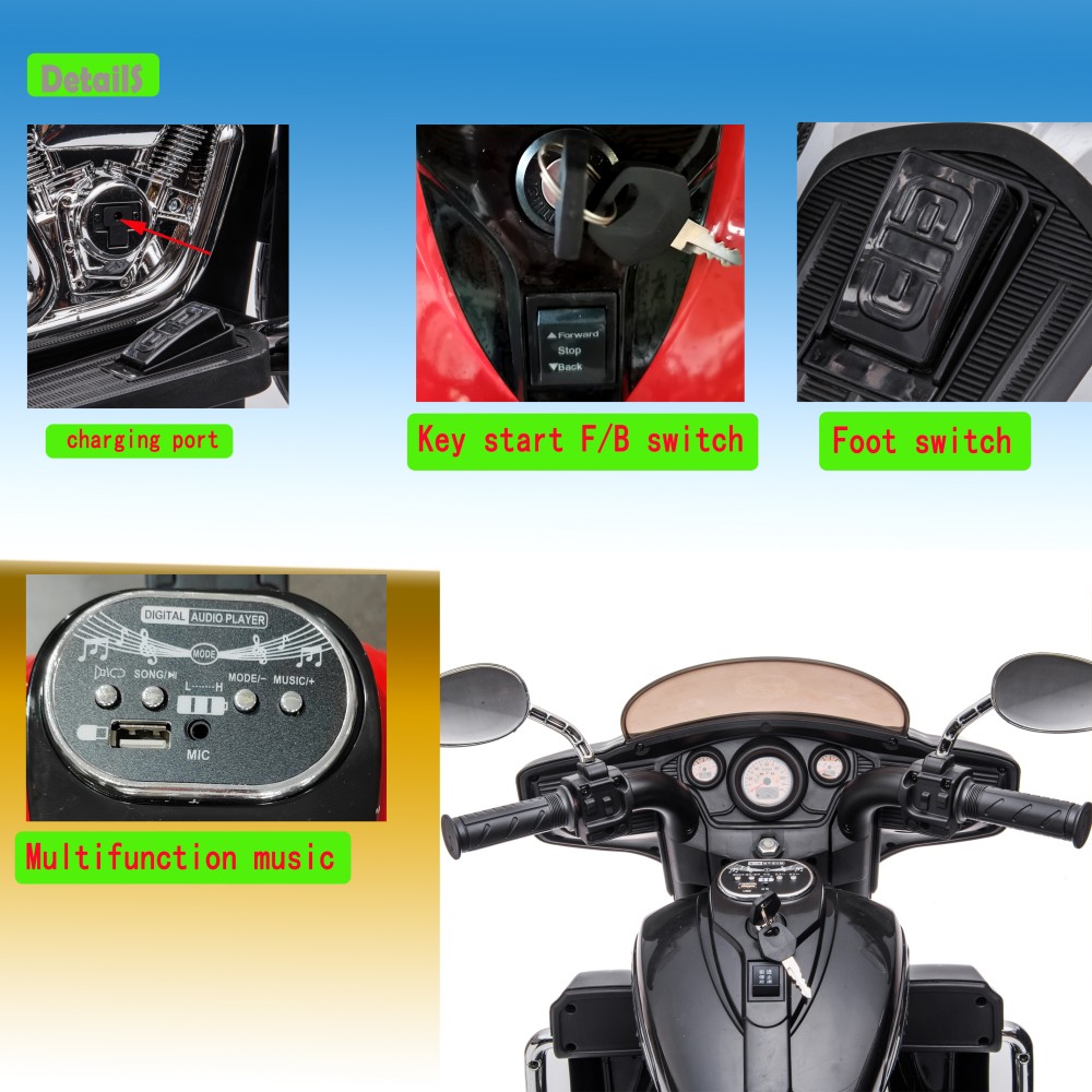 Kids motorcycle 12V Motorbike for Kids with Key start