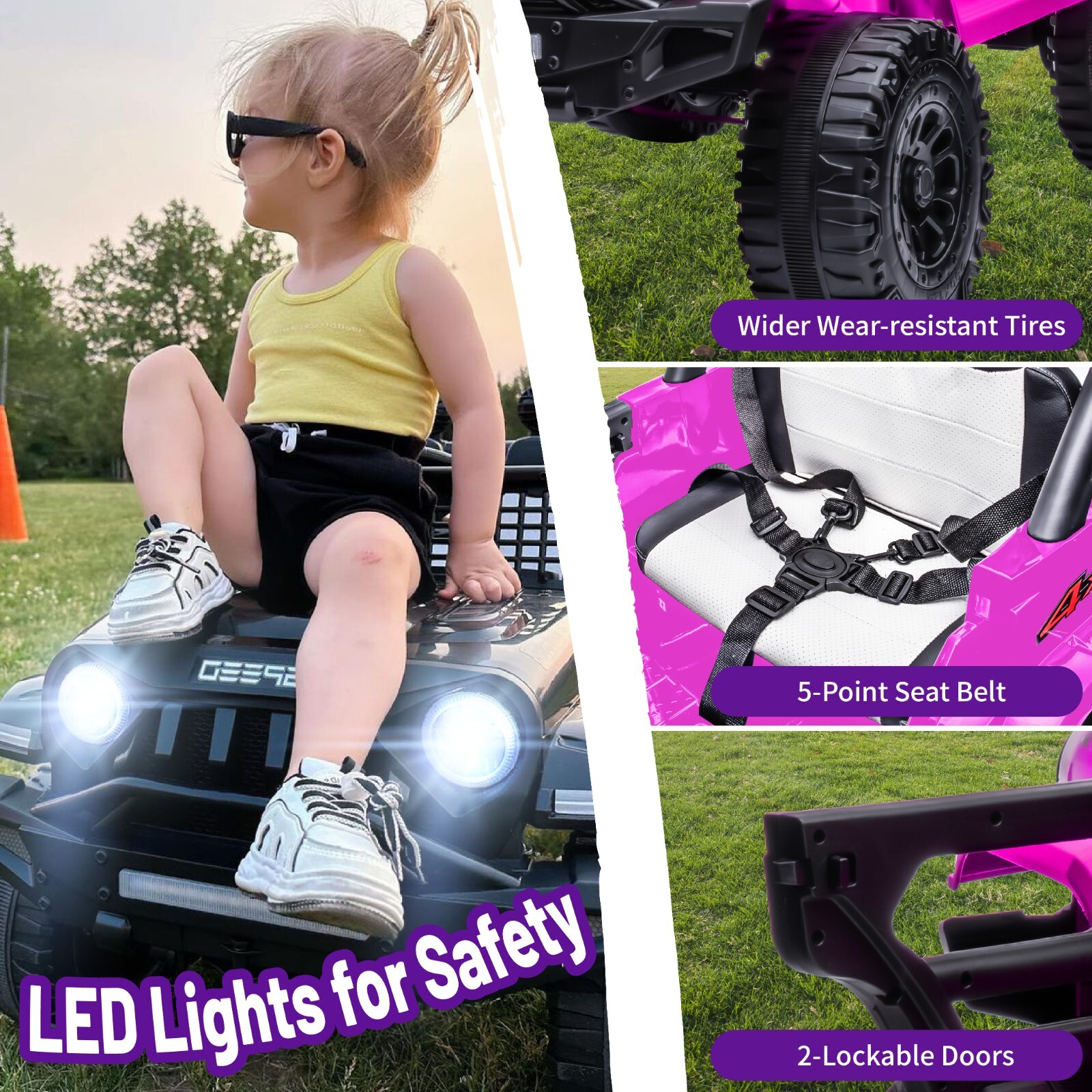 12V Kids Ride on Toy Electric Car Battery Power Wheel Jeep w/Remote Control LED