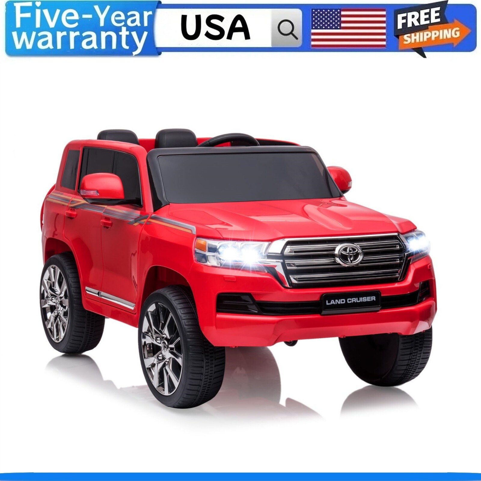 Kids Electric Ride on Police Car 12V Battery Powered SUV Truck 3-Speed LED Music
