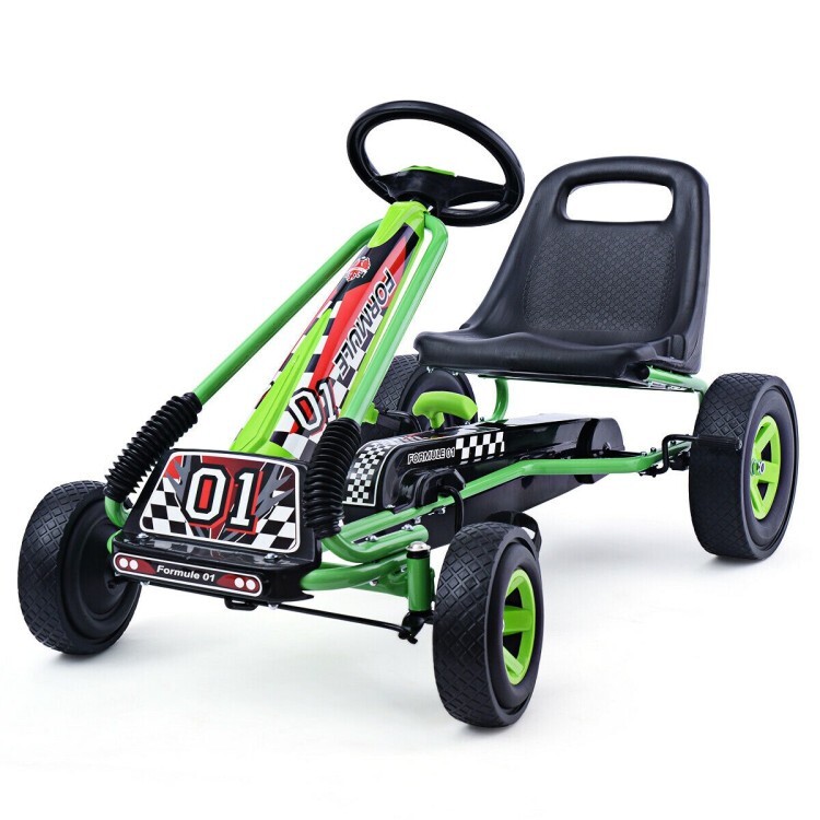 4 Wheels Kids Ride On Pedal Powered Bike Go Kart Racer Car Outdoor Play Toy Gift