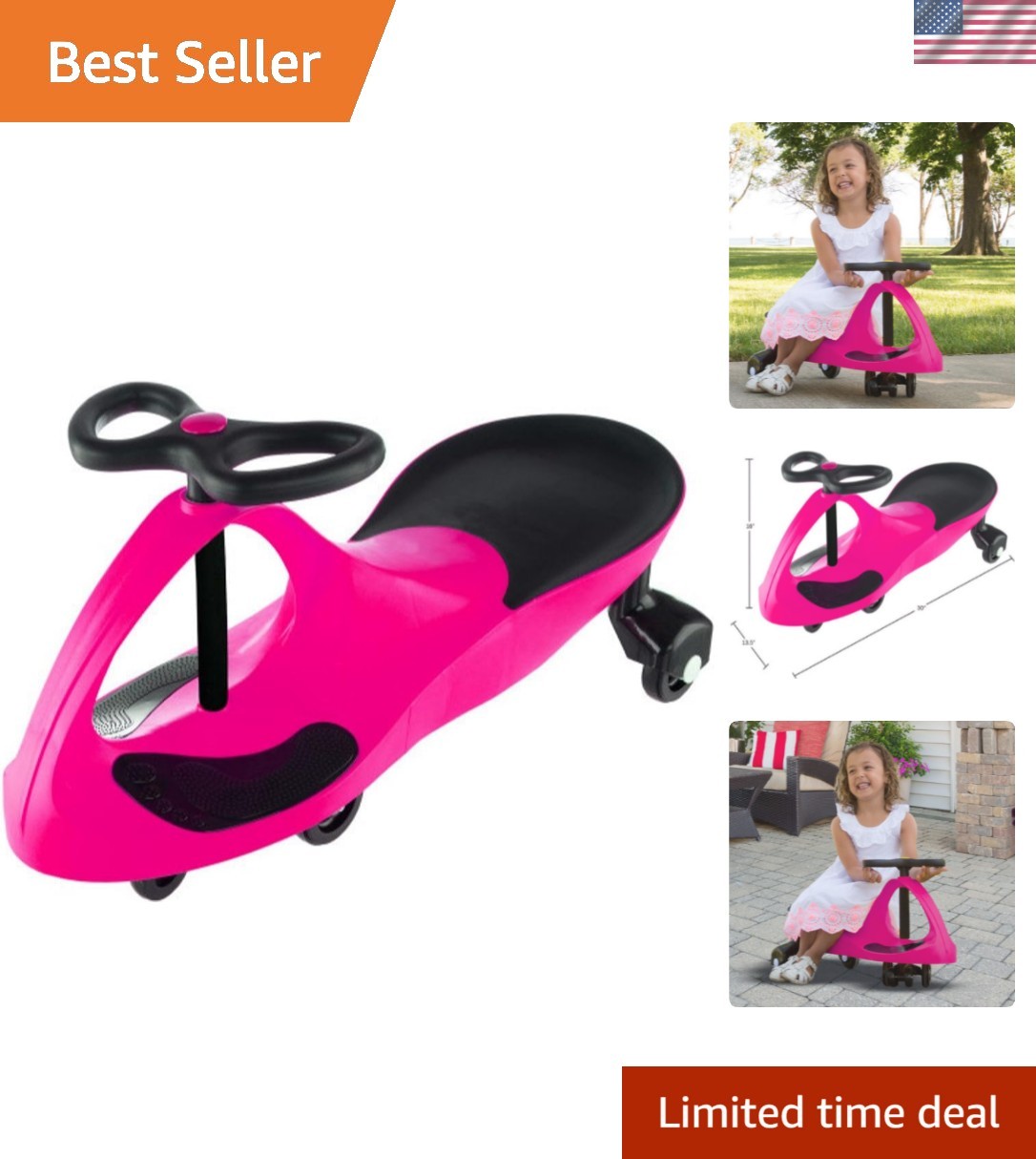 Wiggle Car Ride On Toy – No Batteries, Gears or Pedals – Twist, Swivel, Go – …