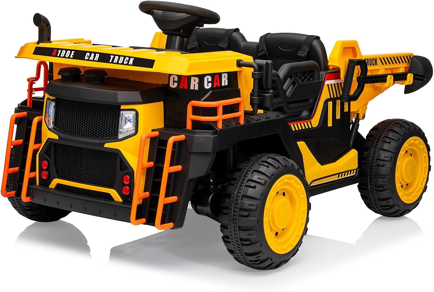 24V 2-Seater Kids Ride-On Dump Truck with RC, Auto Dump Bed & Shovel, 3 Speeds