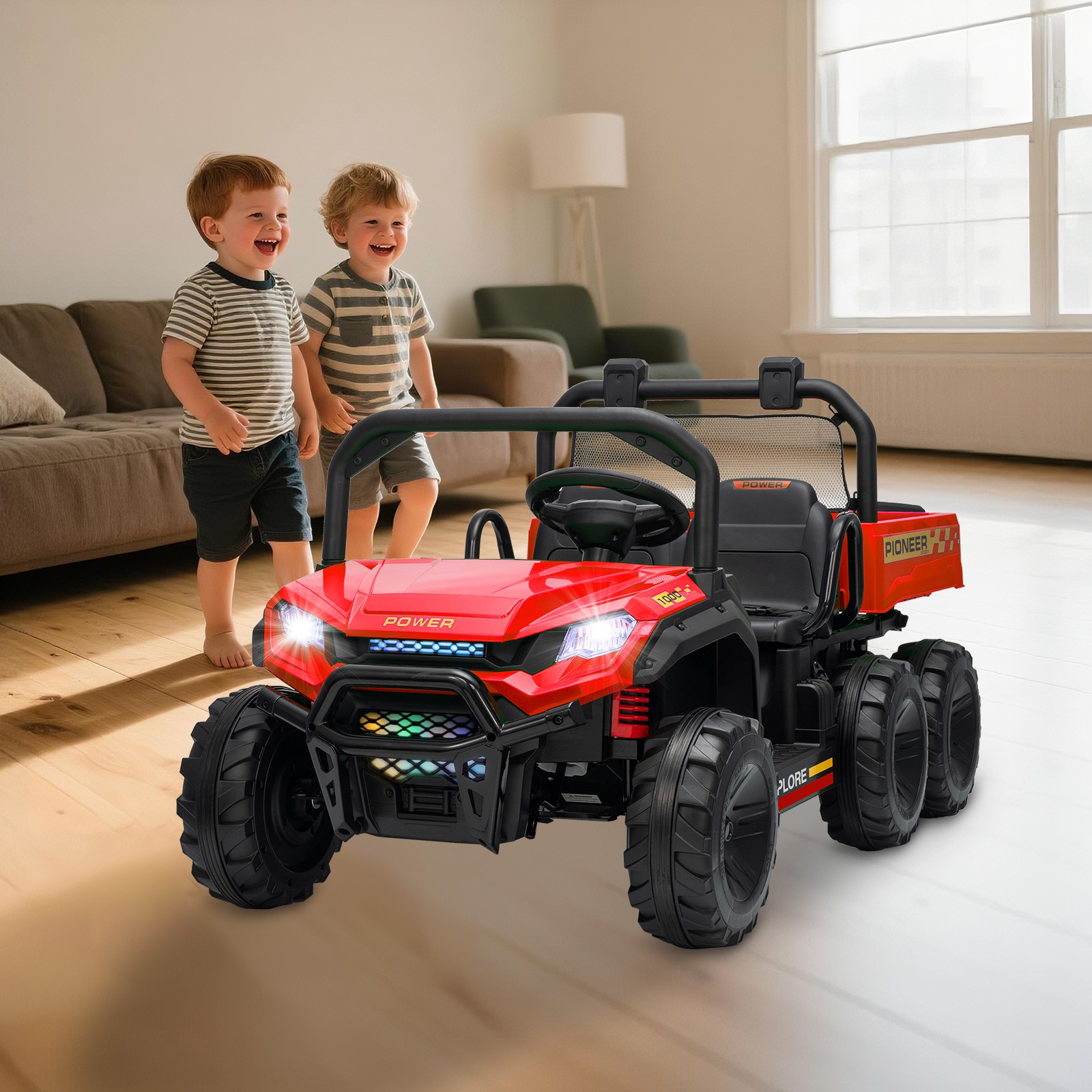 24V Kids 2 Seater Ride on Car Electric Dump Truck 4WD Off-road UTV w/Remote MP3