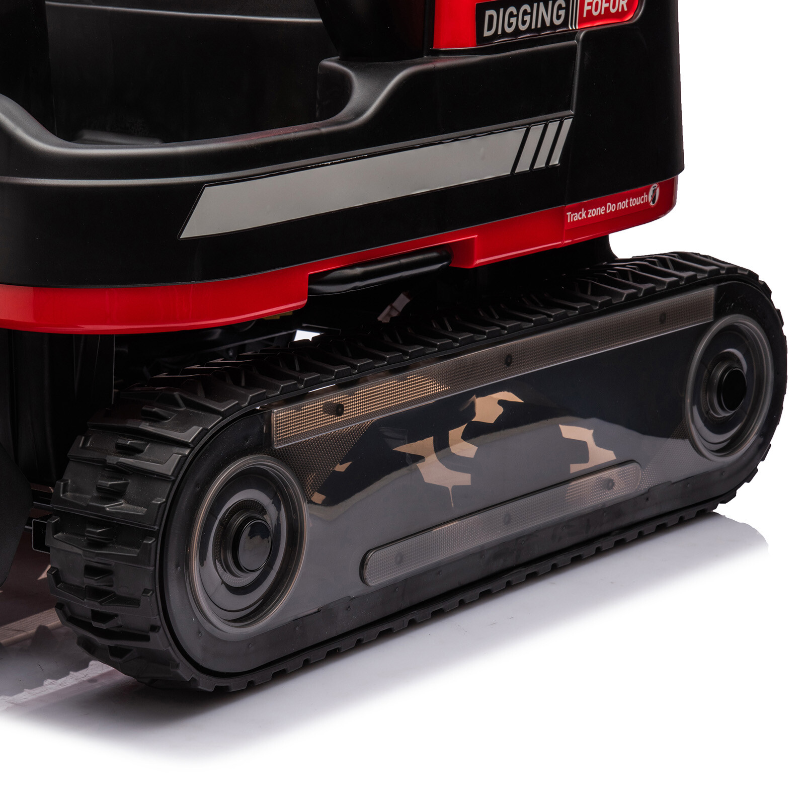 2 IN 1 360° Red 12V Battery Powered Kids Ride On Excavator Bulldozer with Remote