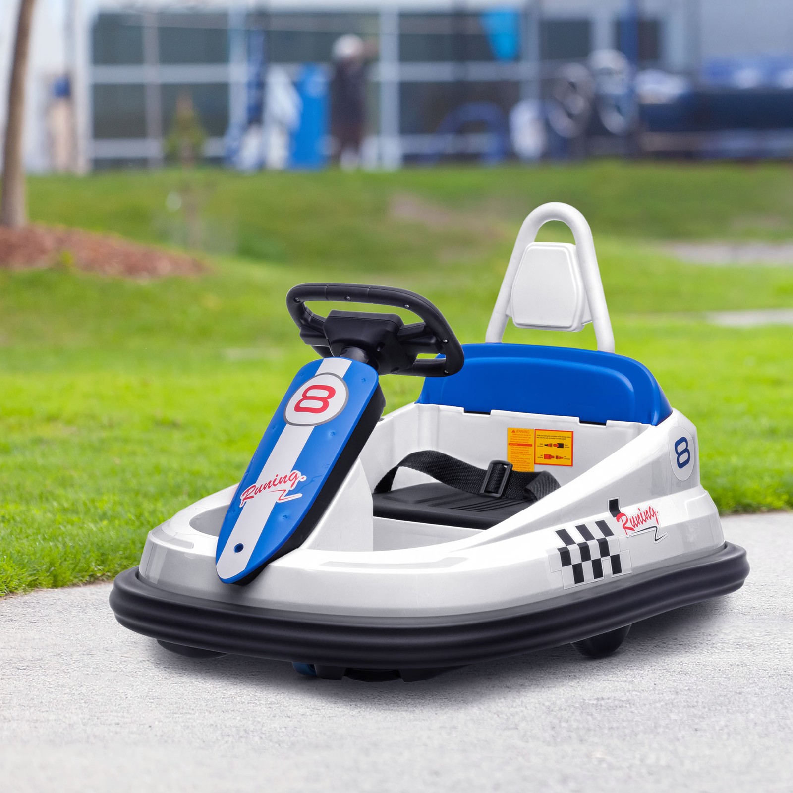 Bumper Car for Kids, 360° Rotation 6V Electric Ride On Bumper White