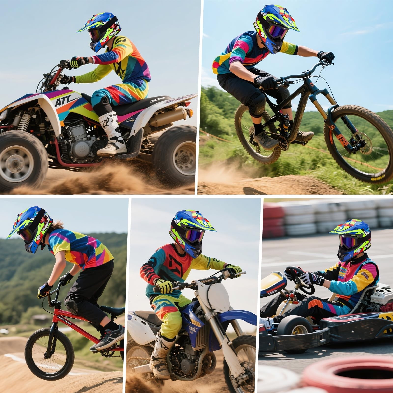 Youth Kids Dirt Bike Helmets Motocross Offroad ATV BMX MX Dirtbike Motorcycle…
