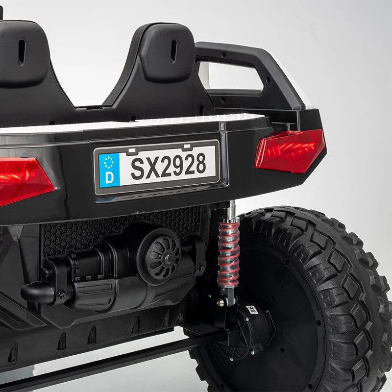 XXXL 24v Kids (3-8) Dune Buggy AWD 2 Leather Seats W/ Rubber Wheels AC & TV & RC