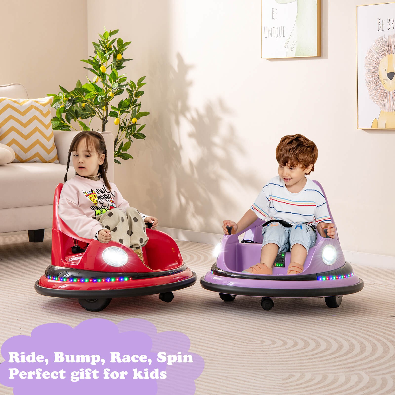 12V Kids Electric Ride On Bumper Car Battery Powered Bumper Car w/Remote Control
