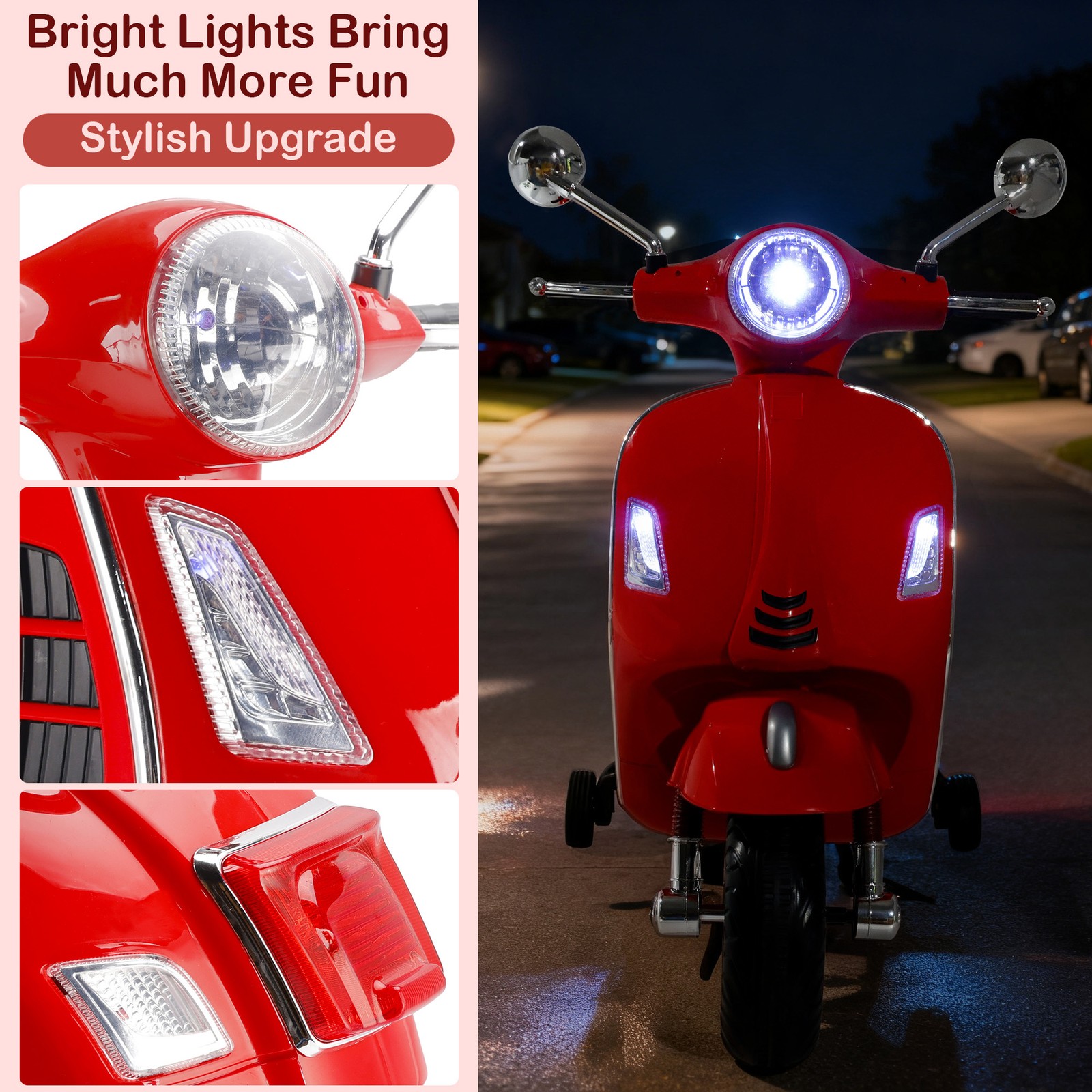 🚀Dual Electric 6V Ride On Motorcycle Toy Car For Kid 3 Wheeler Toy Car Red