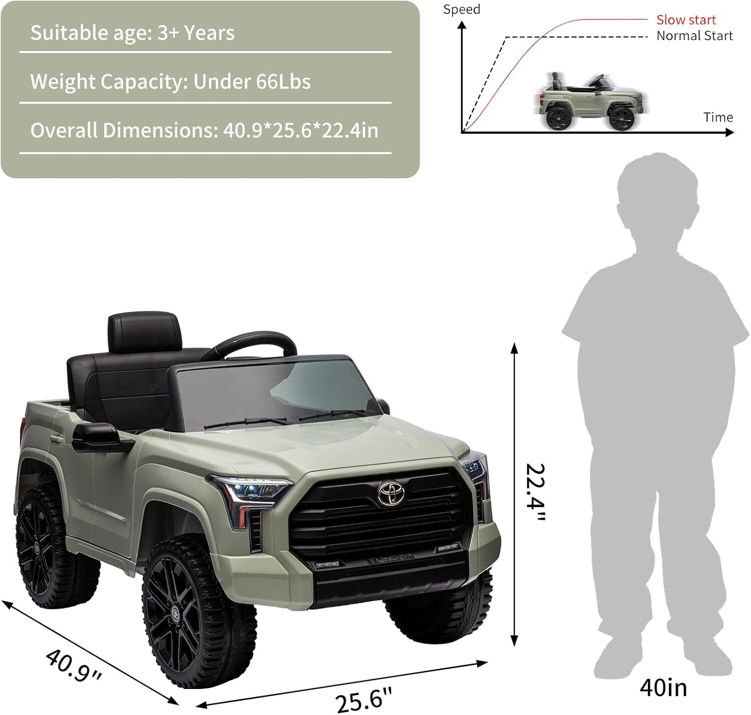 12V Toyota Ride On Truck 4Runner Tundra Electric Remote Control With Safety Belt