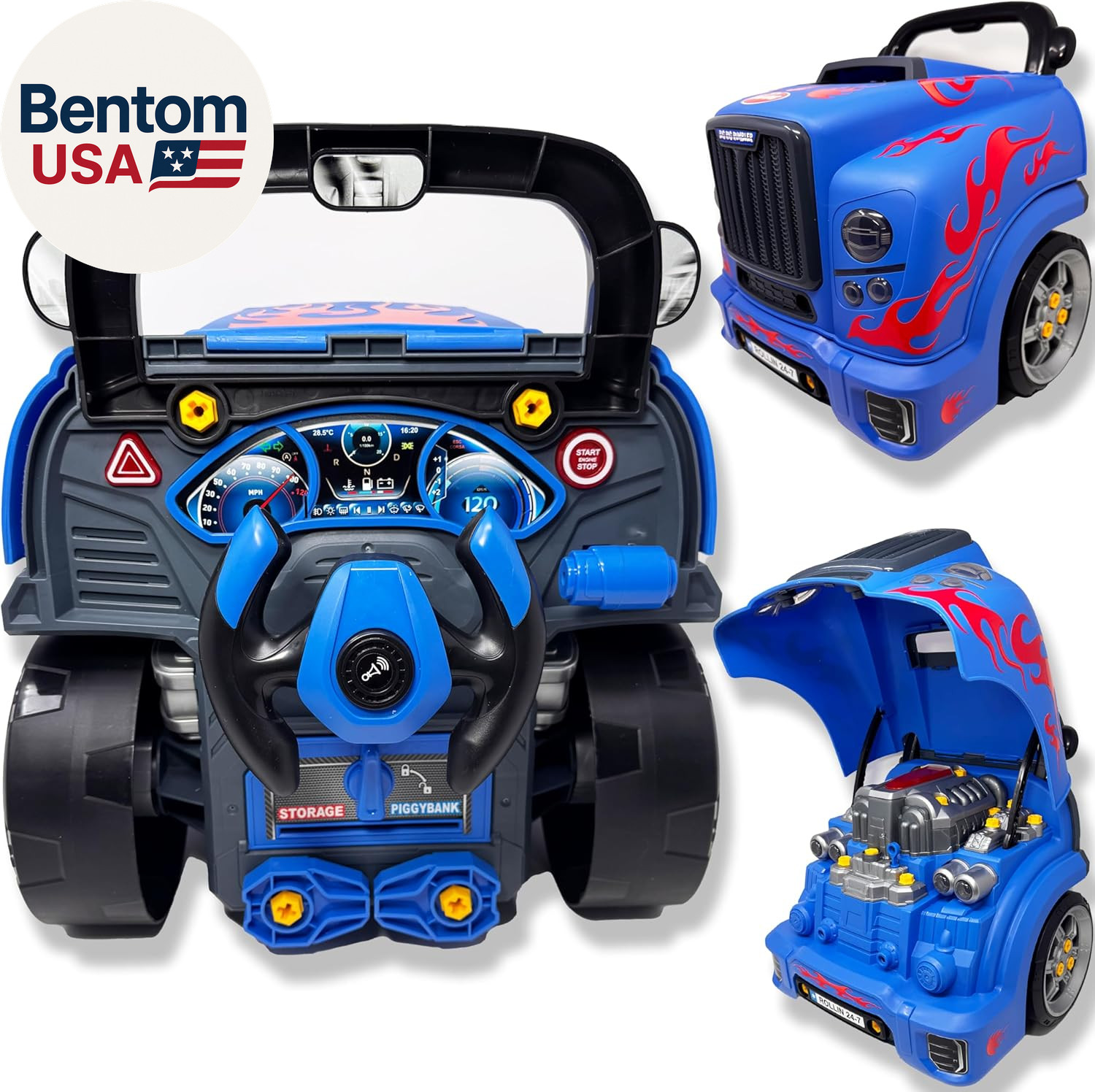 Interactive Large Truck Engine Toy for Kids – Complete Mechanic Repair Kit with