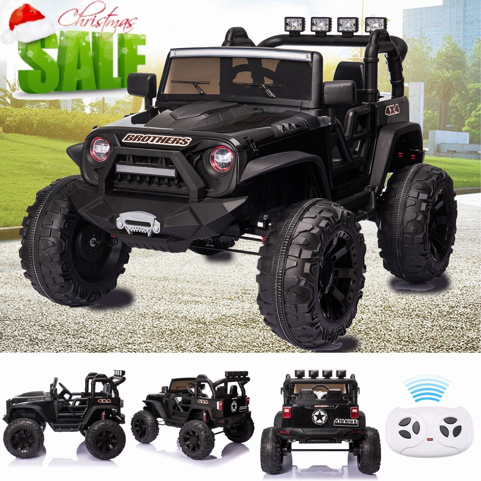 24V Kids Car Toy Ride on Truck Power Wheels w/Remote 2.4G Bluetooth LED Lights-