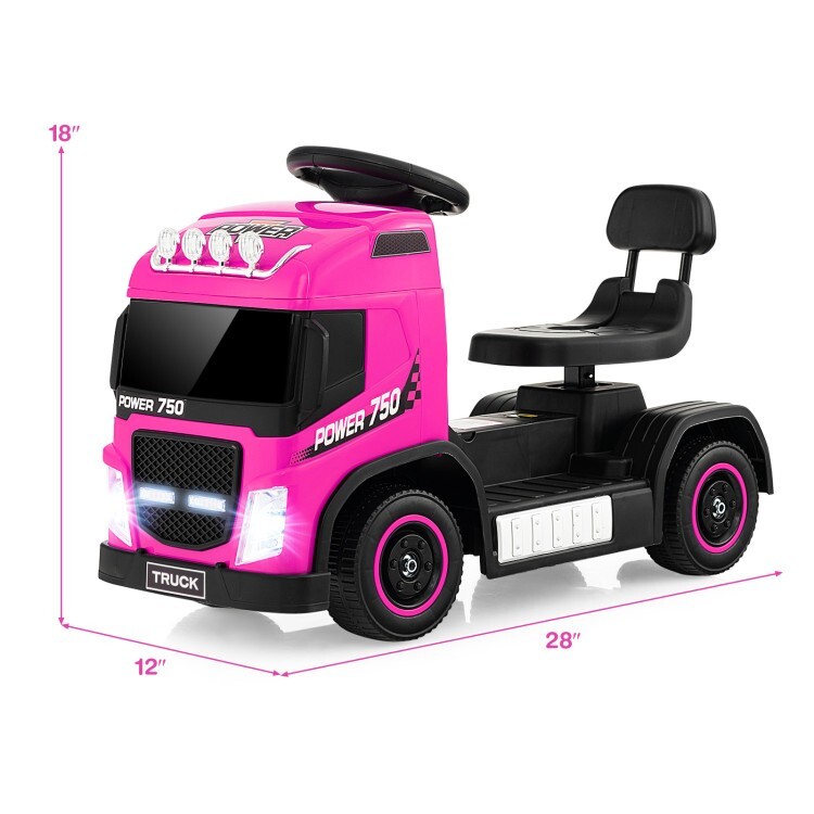 6V Rechargeable Battery Kids Ride-on Electric Truck Car w/Height Adjustable Seat