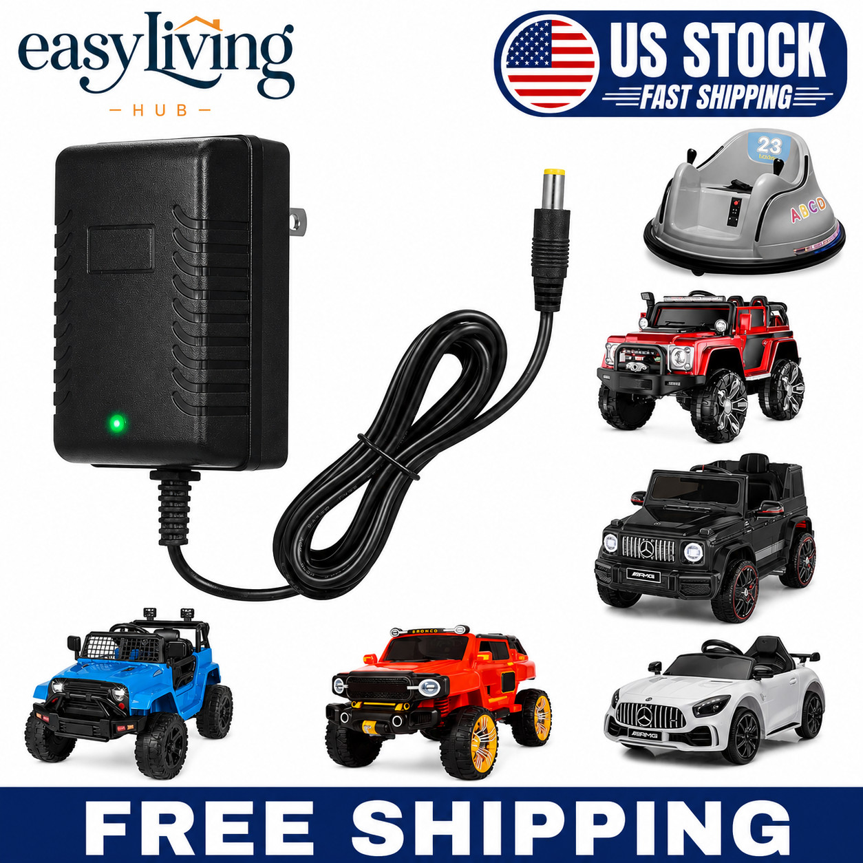 12 Volt Battery Charger for Ride on Toys, 12V Kids Ride on Car Charger for Best