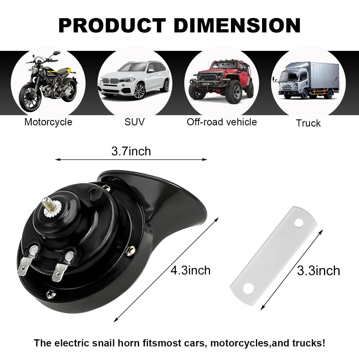 KVAEY Super Loud Car Snail Horns, 12V 300DB Durable Car Horn Kit, High Low To…