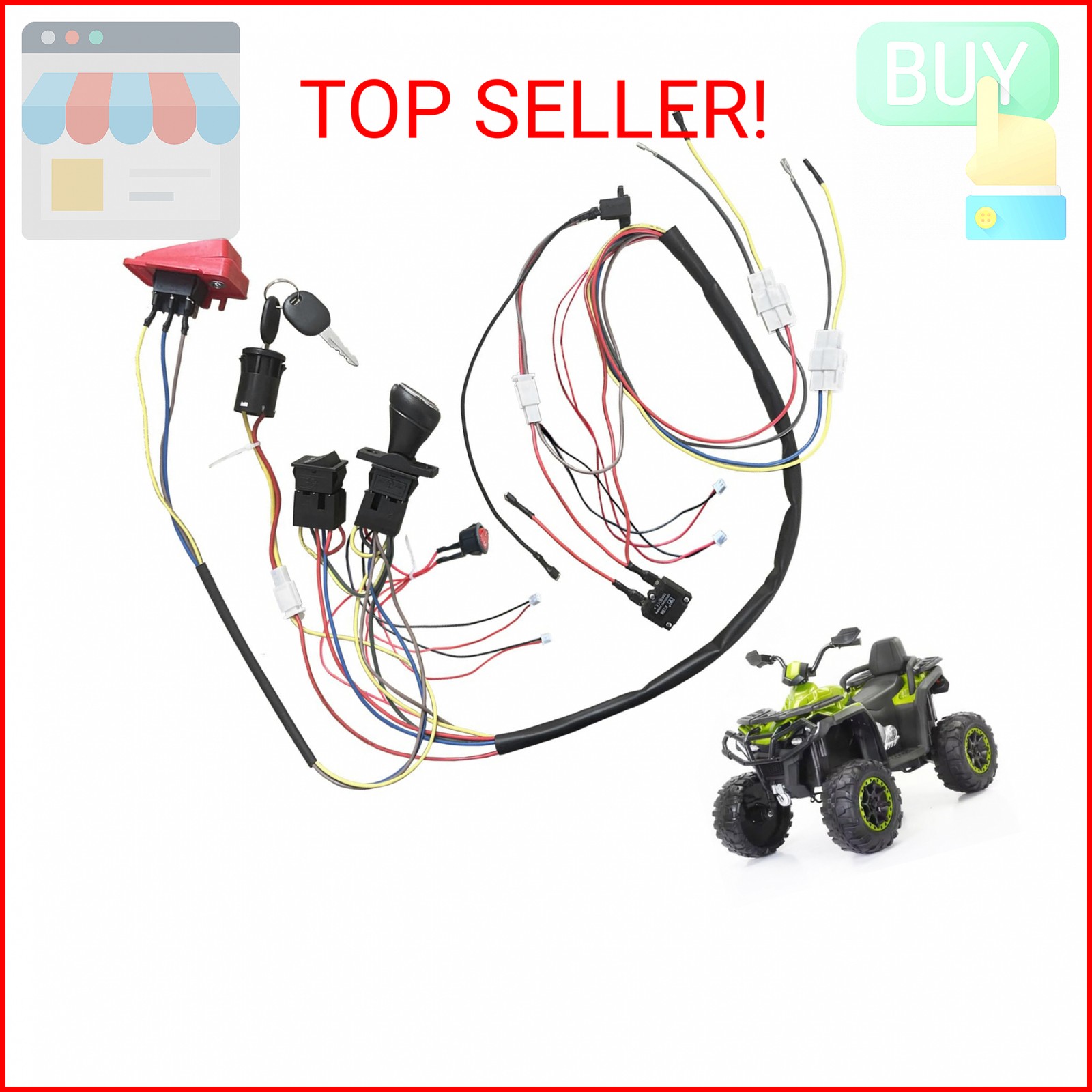 6V 12V 24V DIY Wire Harness Electric Conversion Kit for Kid’s Ride On Toys Car,S