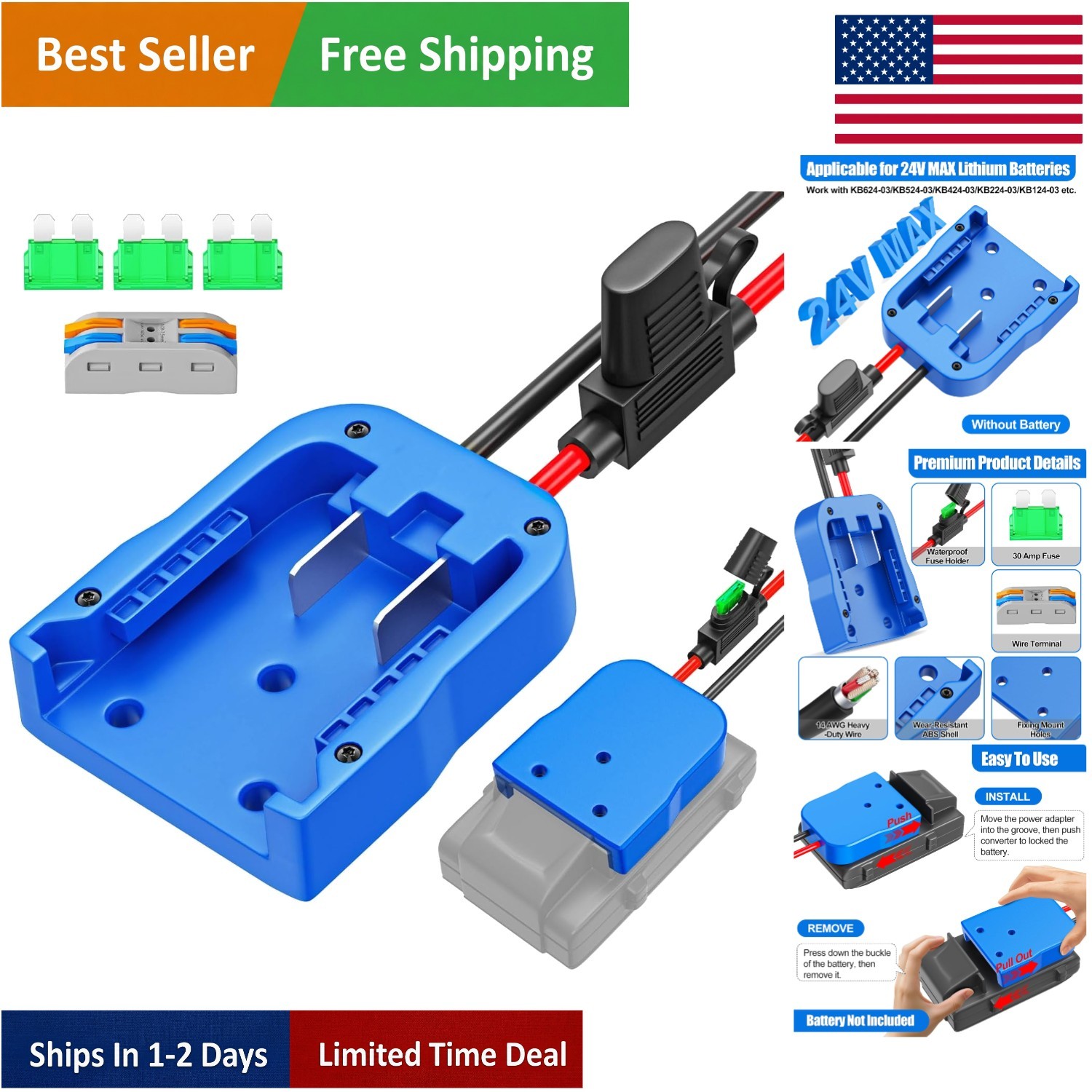 Kobalt 24V Max Compatible Battery Adapter – Short Circuit Protection Included