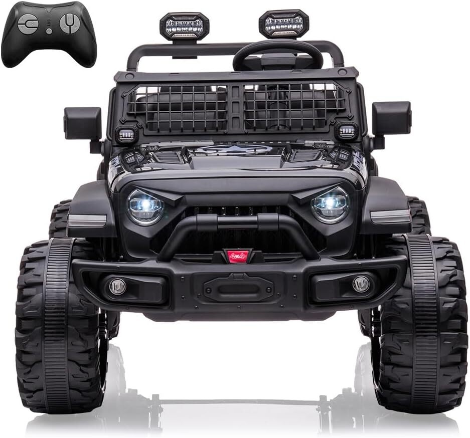 2 Seats 24V Kids Ride On Car with Remote Control Large Seat Black