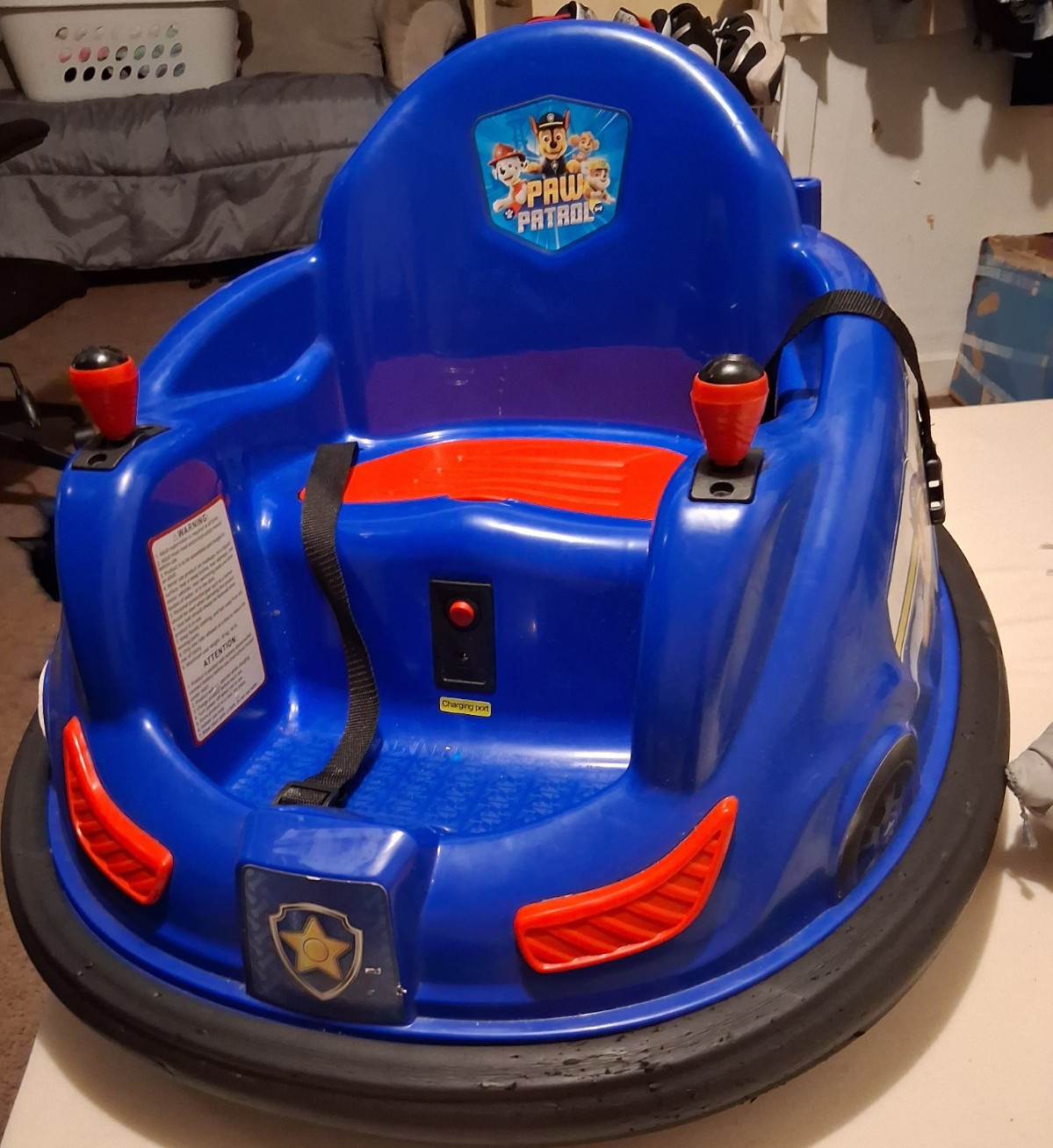 Paw Patrol Blue Battery Operated Ride-On Bumper Car Toy for Ages 3-7