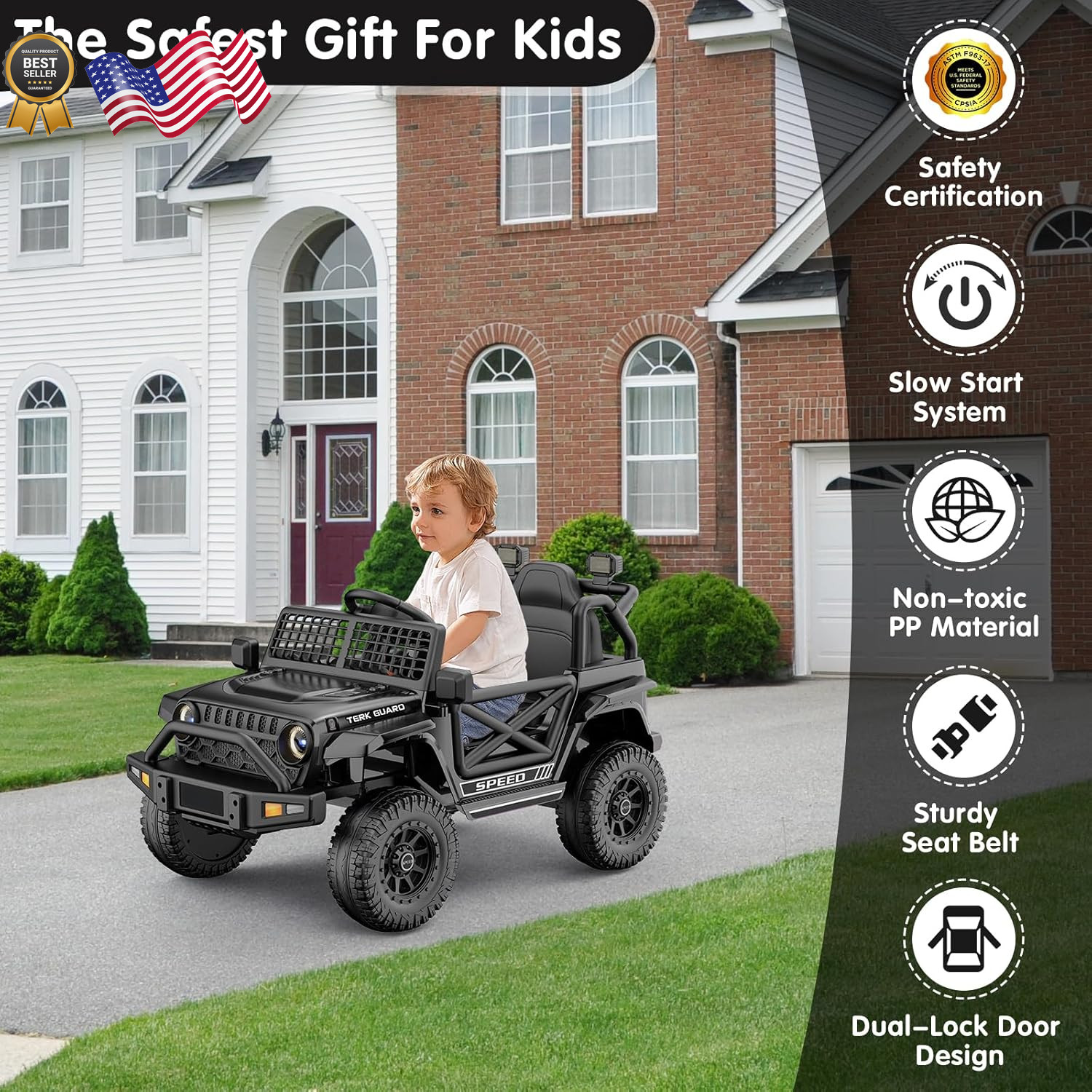 Ride On Truck 12V7AH Electric Jeep Car 1-3 Power Wheels w/Parent Remote Control