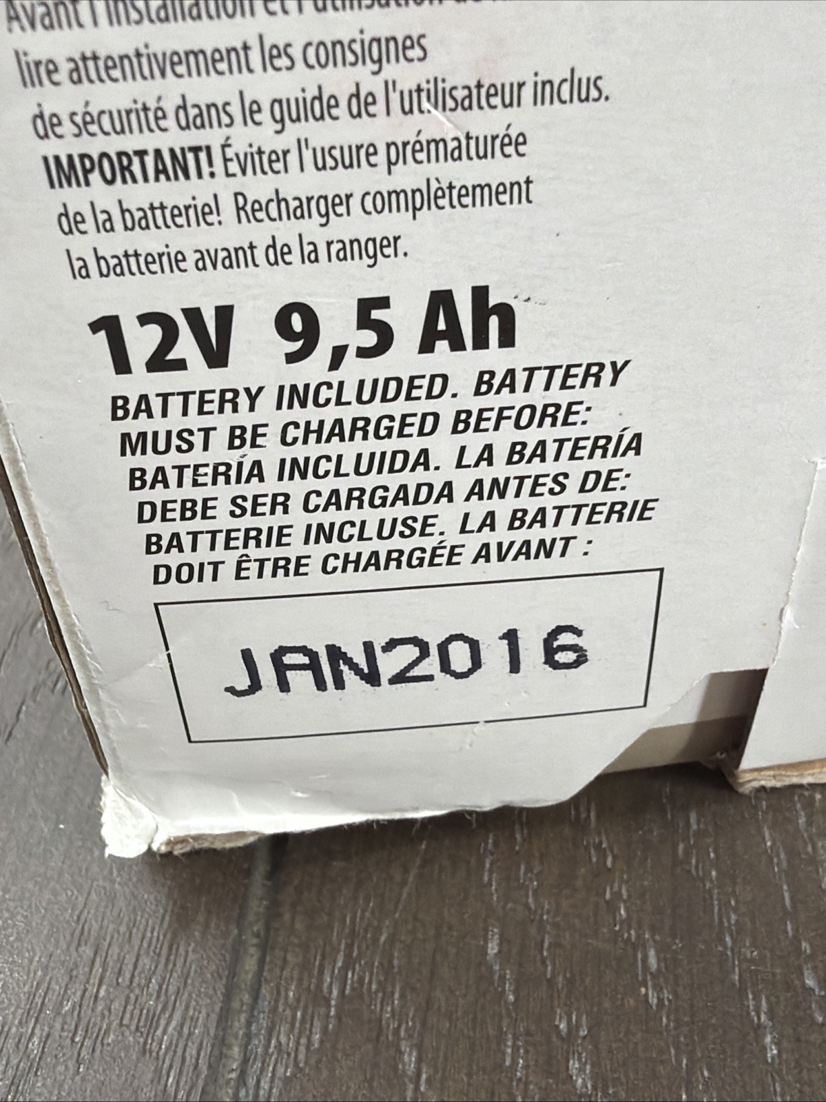Genuine Power Wheels 12V Battery 12 Volt 9.5 AH Pre-owned No Charger