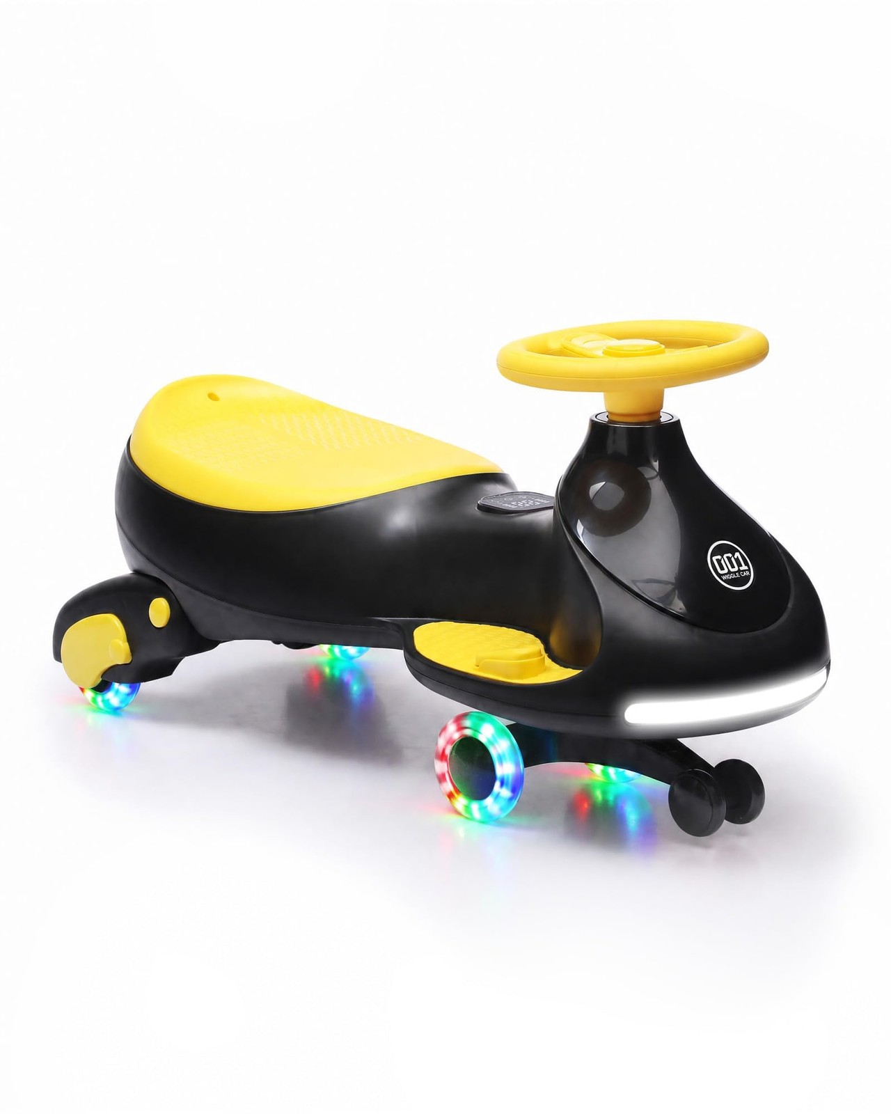 12V 2-in-1 Kids Electric Wiggle Car W/ Pedal & Swing 360 Steering Flashing Wheel