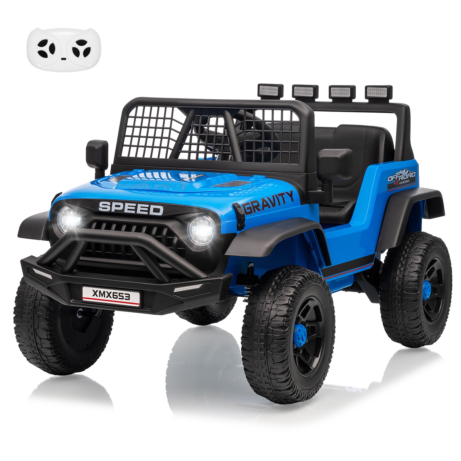 12V Kids Ride On Truck Extra Wide Seat Remote 3 Speed LED Music USB Toy