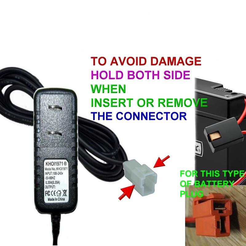 WALL charger AC adapter FOR KT1296 KID TRAX Spider-Man Quad ride on 6V BATT