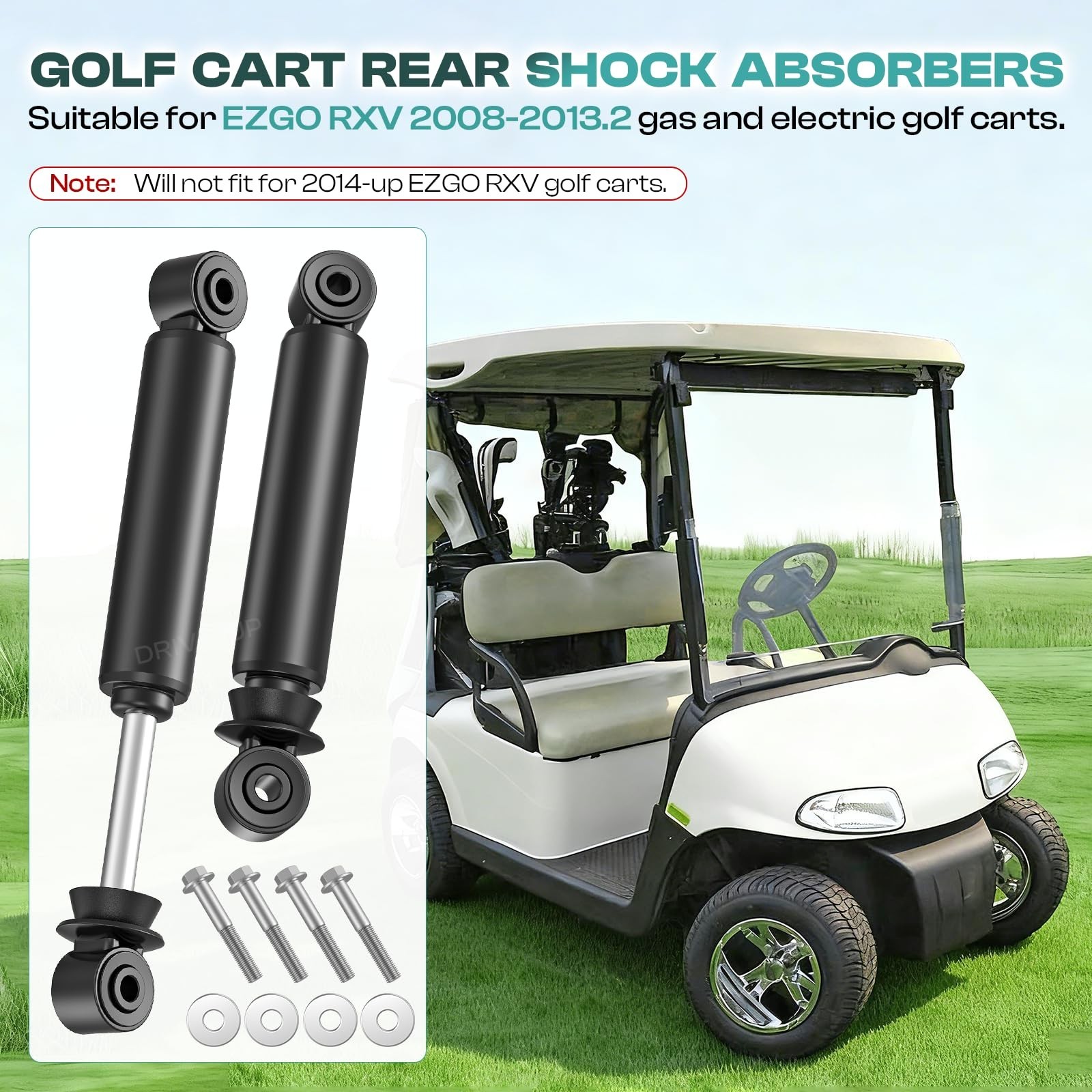 DRIVE UP Rear Shock Absorbers for EZGO RXV Golf Cart Gas Electric Models 2008…
