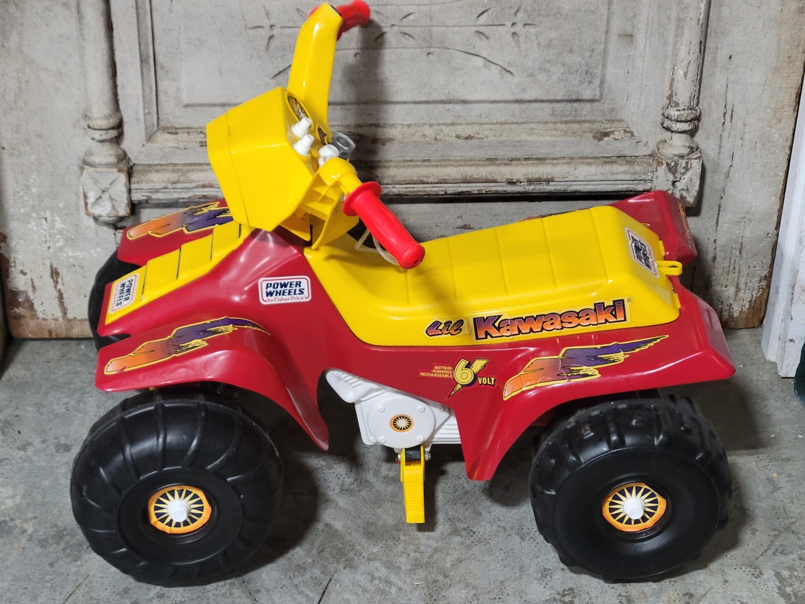 ​Vintage 1995 Power Wheels Lil Kawasaki ATV 6V Ride On Toy Fisher Price FP USA