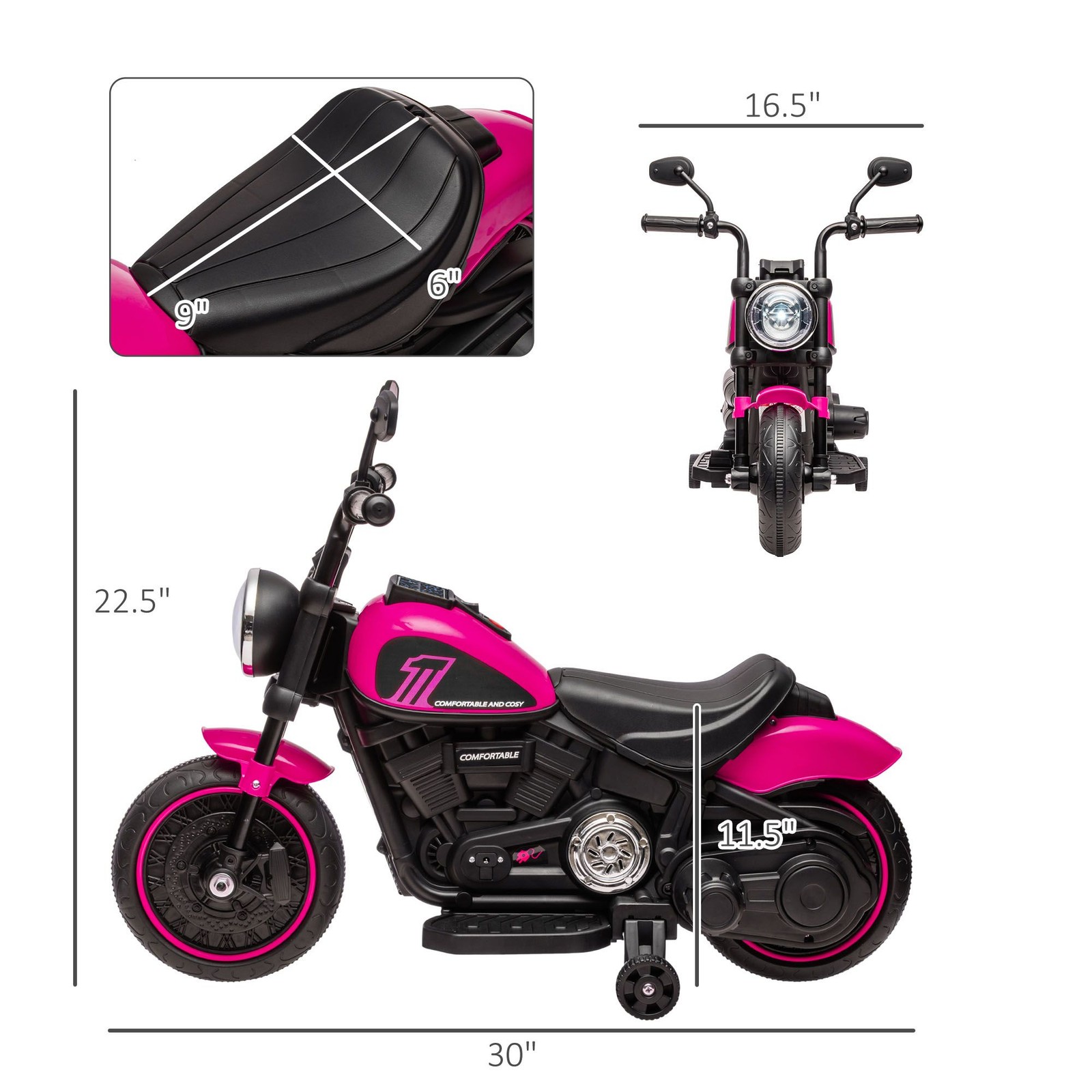 Toddlers Girl’s Pink Battery Powered Indian Motorcycle Ride-on Toy Bike