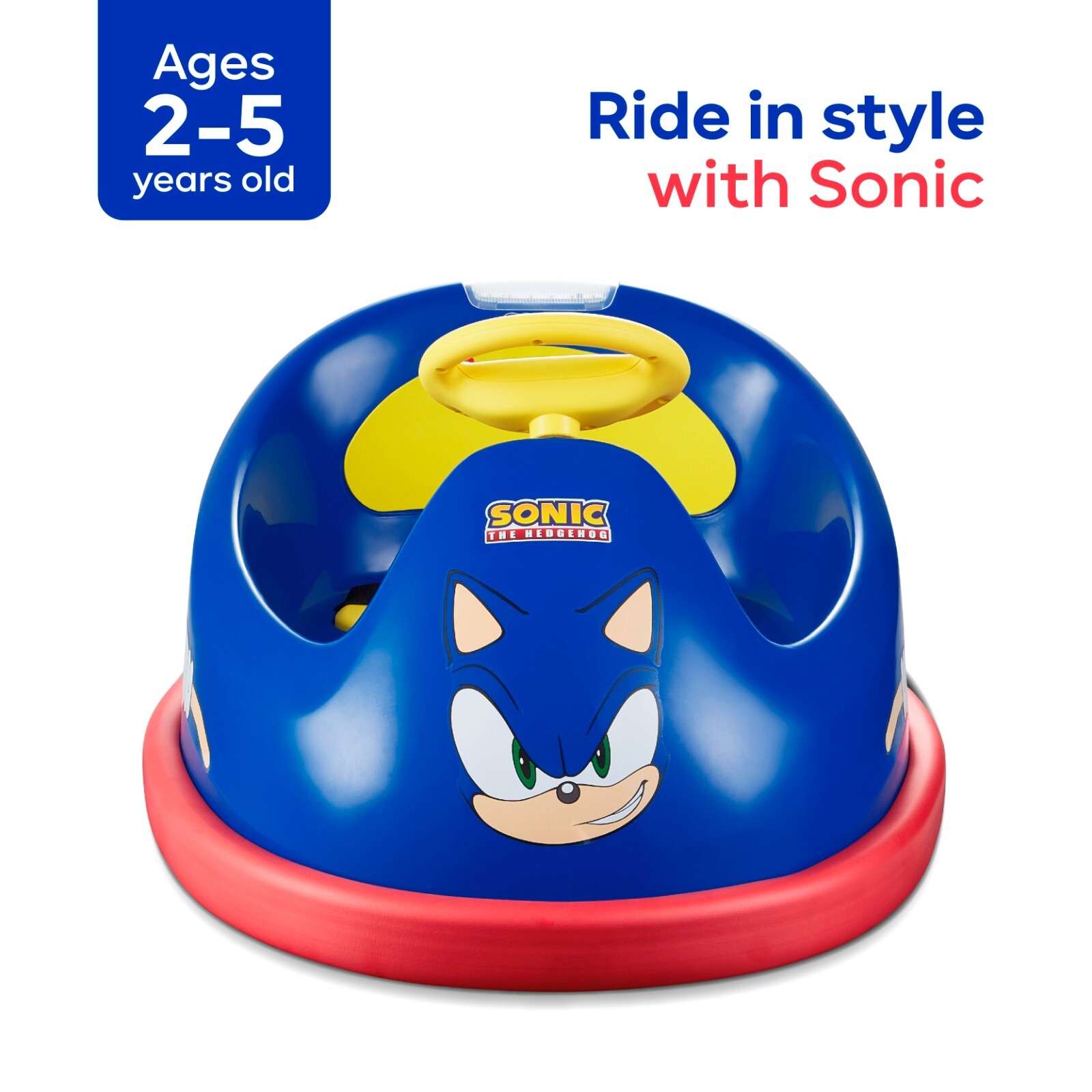 Sonic the Hedgehog Electric Bumper Car 2 Speed for kids 360 degree turning
