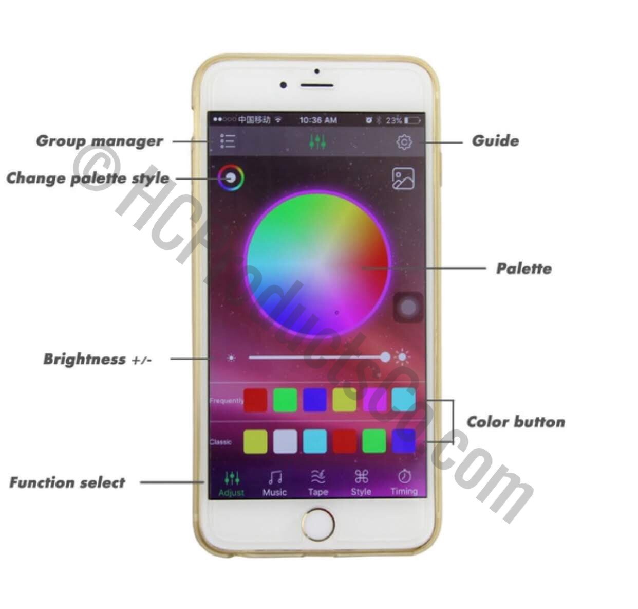 Bluetooth Controlled 14 inch LED Light Kit For Kids Electric Cars