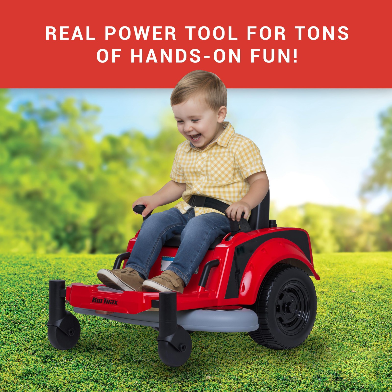 Ride on Toy 12V Red Dual Handle Twist Turn 2.5 MPH Max Weight 66lbs Age 2-5