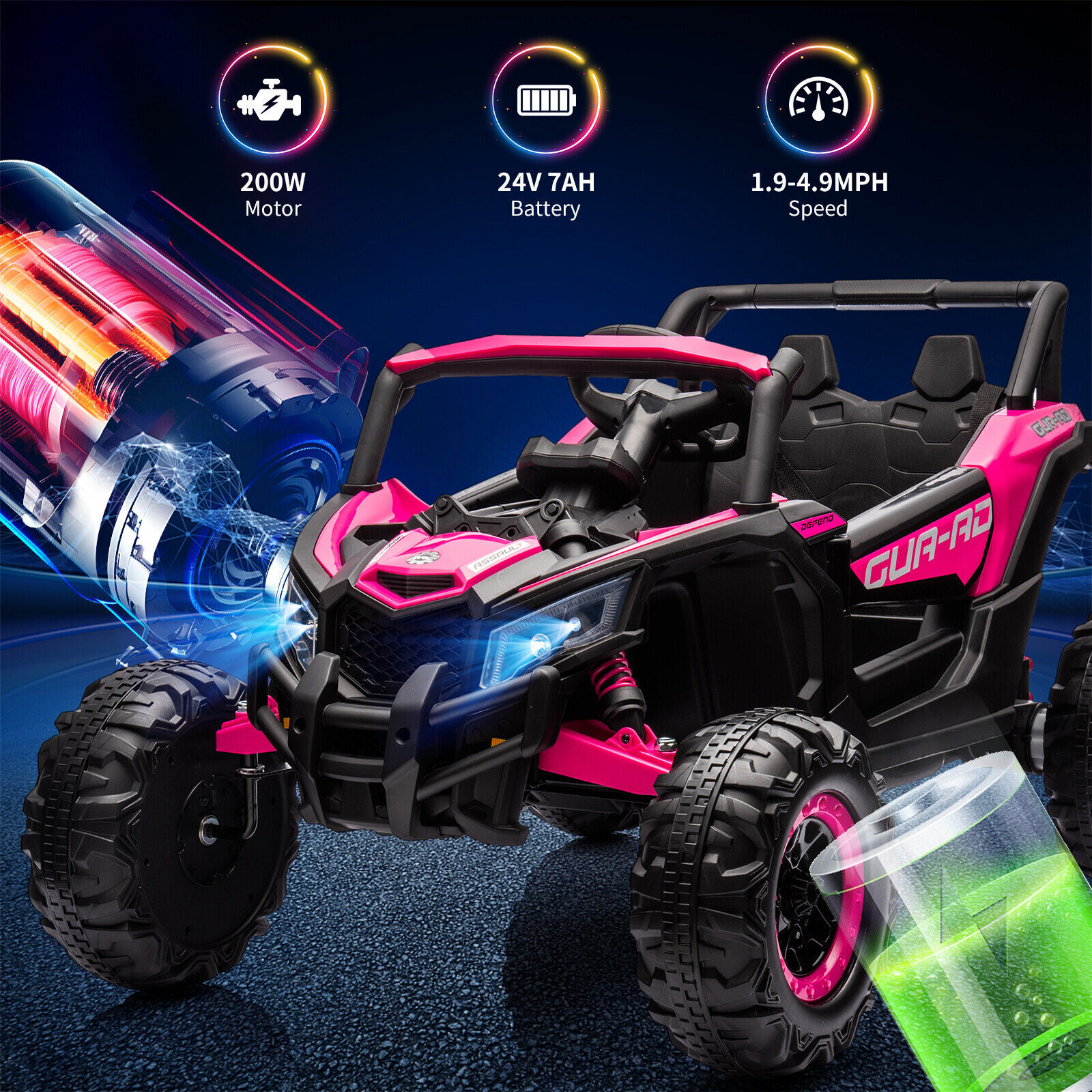 24V Kids Ride On UTV Car for Kids Electric Fun Toys 4 Wheeler Off-Road W/Remote