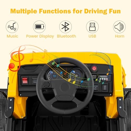 OLAKIDS Ride on Dump Truck, 12V Kids Electric Car Ride on Construction