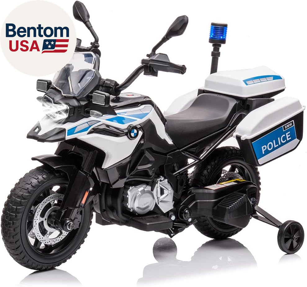 12V 7AH Kids Motorcycle, Licensed BMW Ride on Police Motorcycle for Kids with Hi